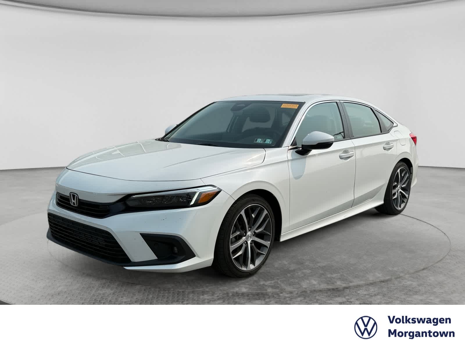 Platinum White Pearl 2023 Honda Civic Sedan Front-Wheel Drive Continuously Variable Transmission