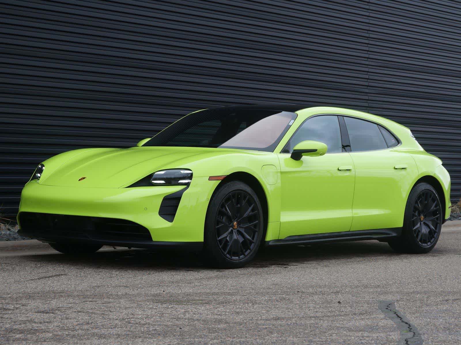 Green 2022 Porsche Taycan GTS Sport Turismo Wagon AWD Wagon All-Wheel Drive 2-Speed Automatic