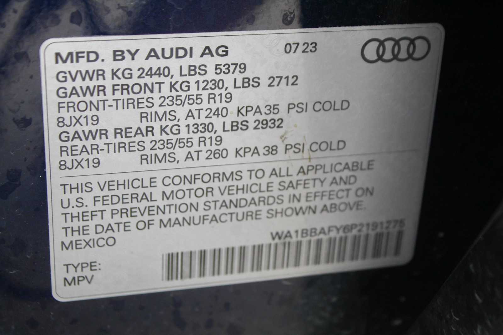 Certified Used 2023 Navarra Blue Metallic Audi Premium Plus image 32