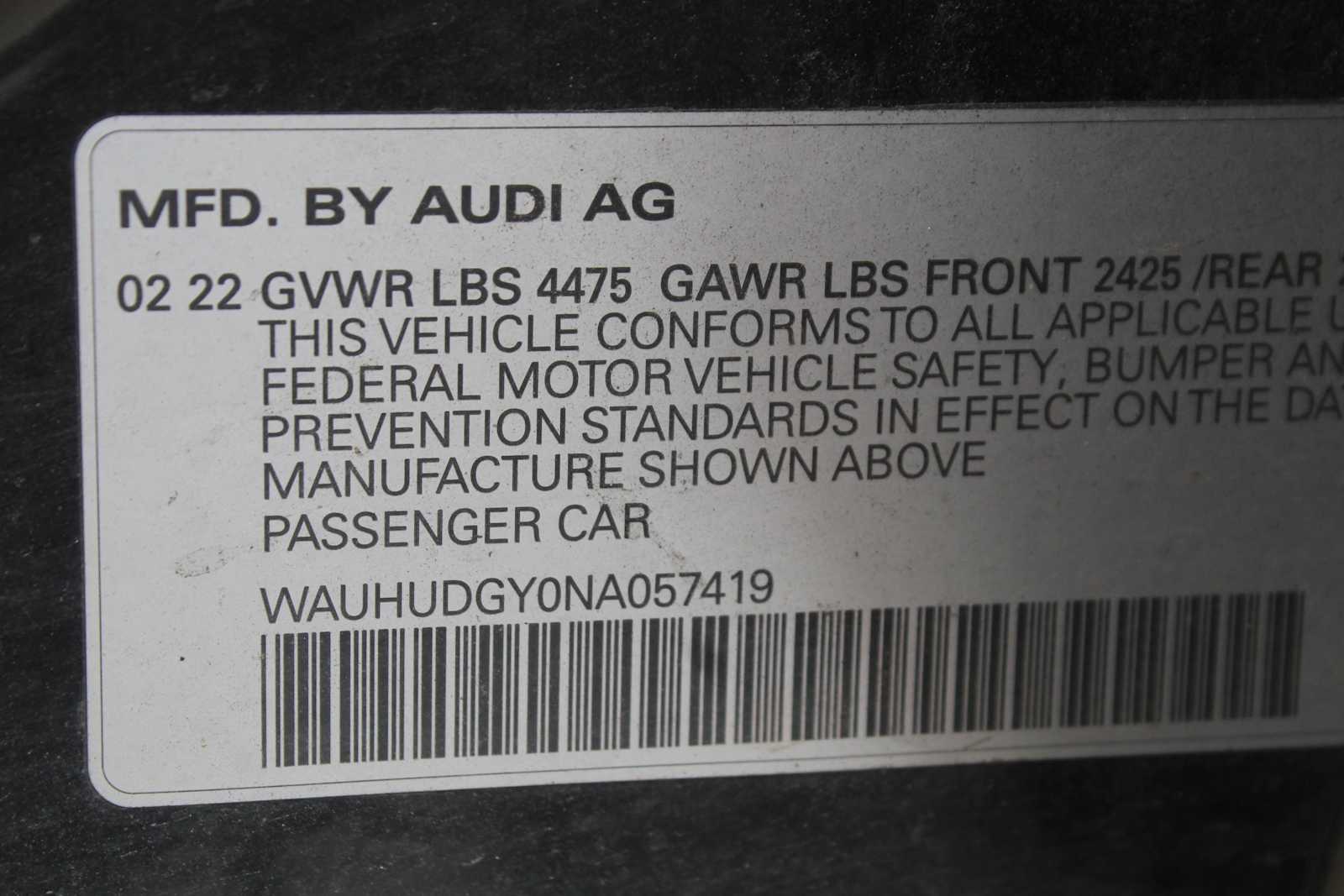 Certified Used 2022 Mythos Black Metallic Audi Premium Plus image 34