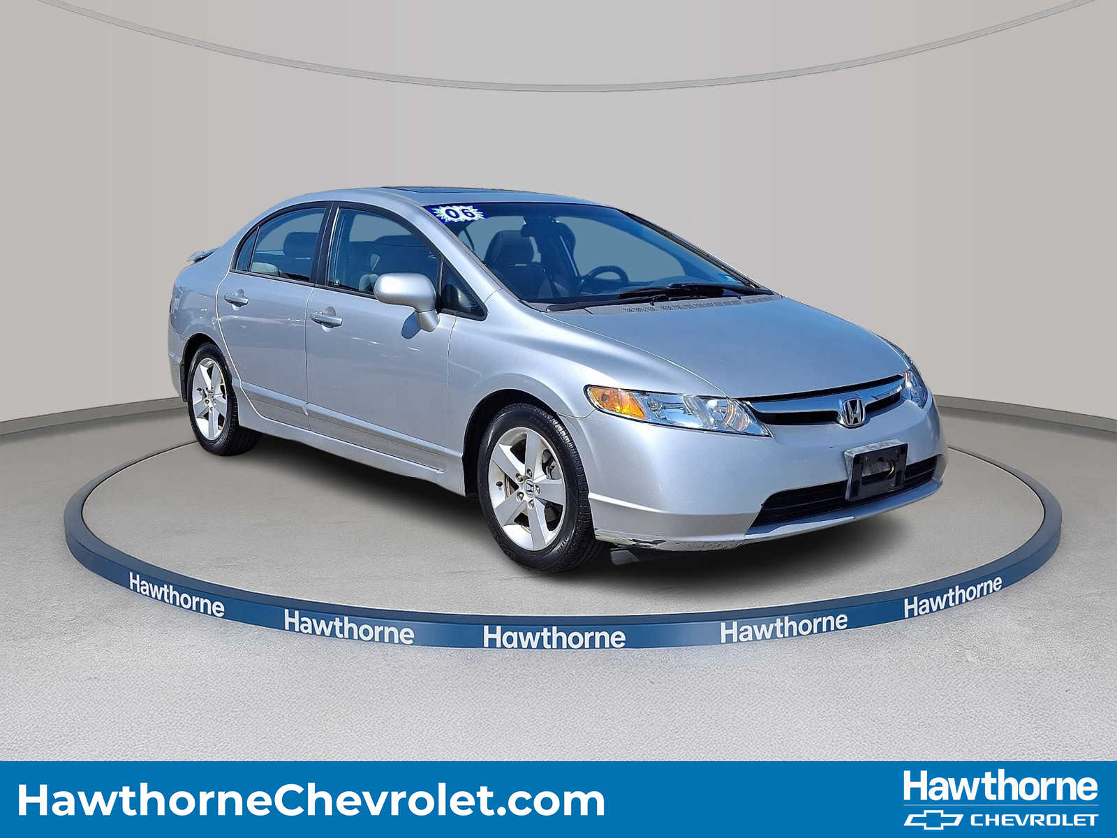 Silver 2006 Honda Civic EX Sedan Front-Wheel Drive 5-Speed Automatic