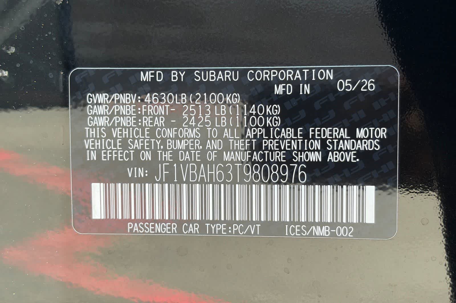New 2026 Subaru WRX Sedan