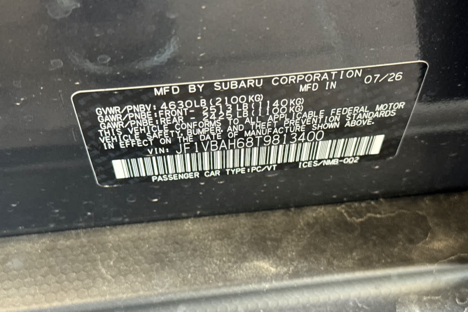 New 2026 Subaru WRX Sedan