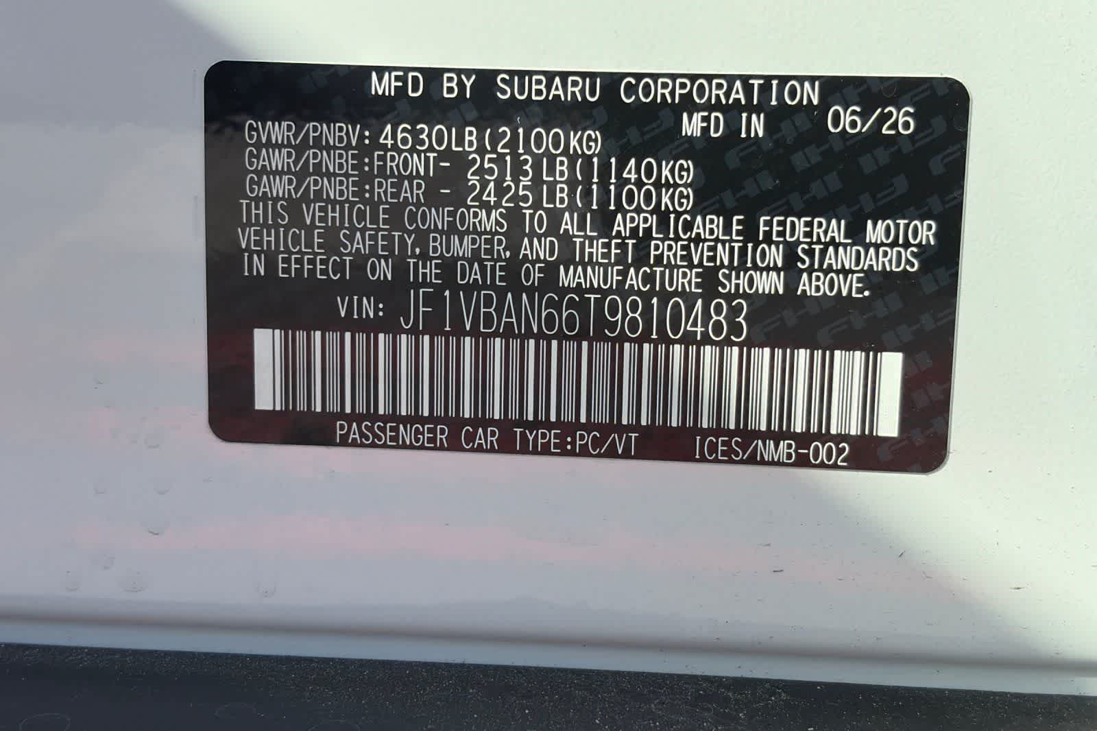New 2026 Subaru WRX Sedan