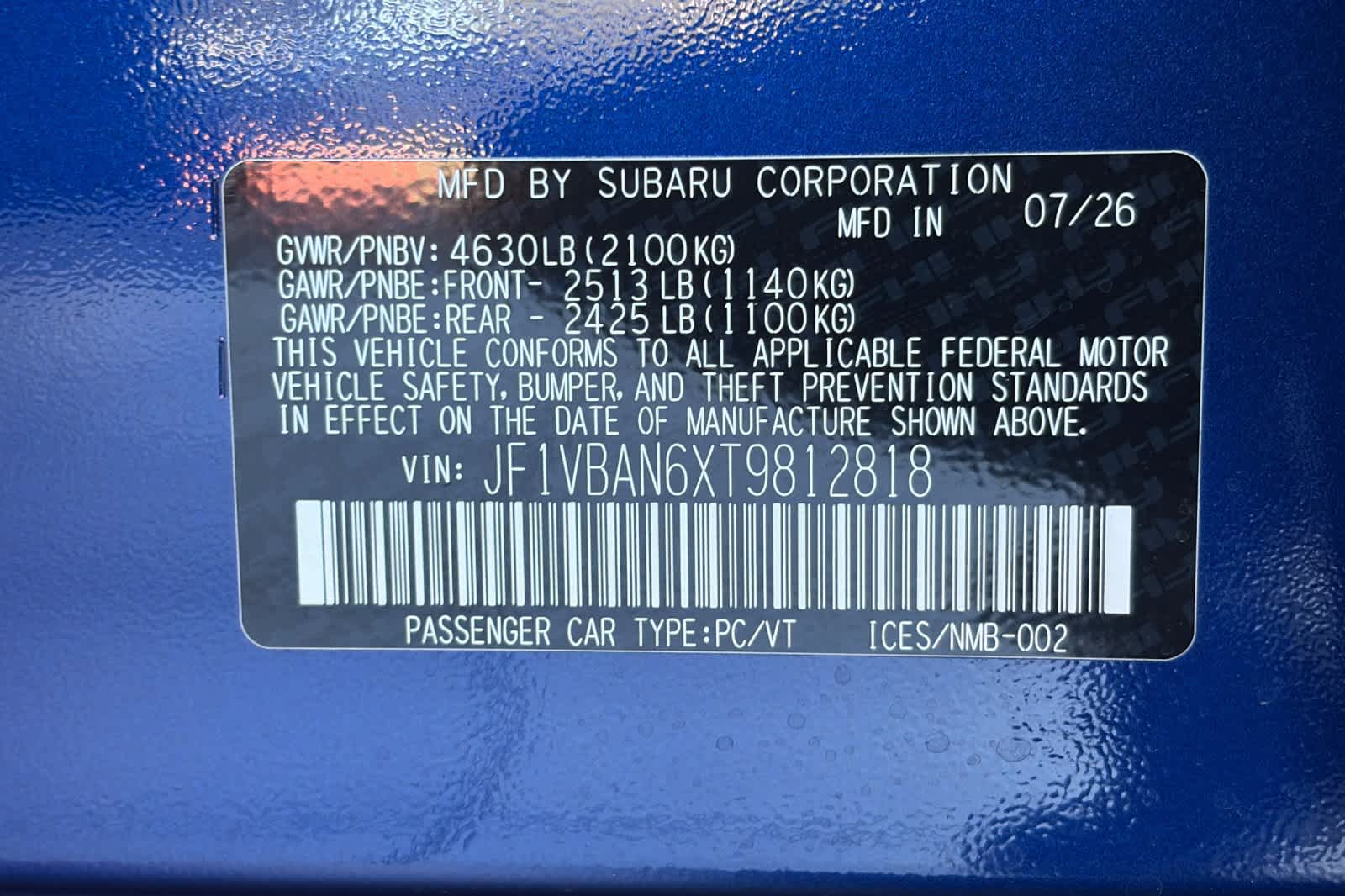 New 2026 Subaru WRX Sedan