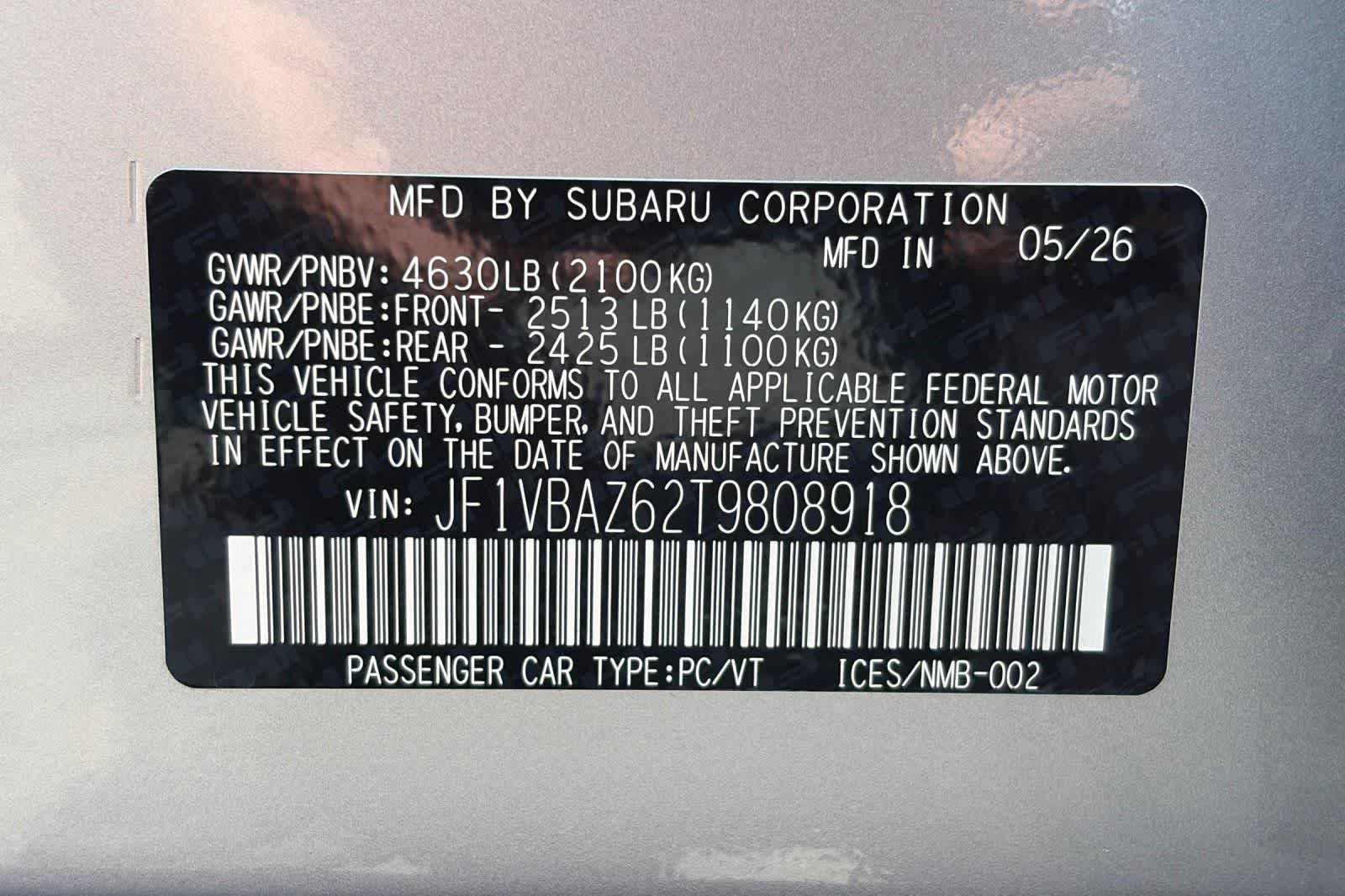 New 2026 Subaru WRX Sedan