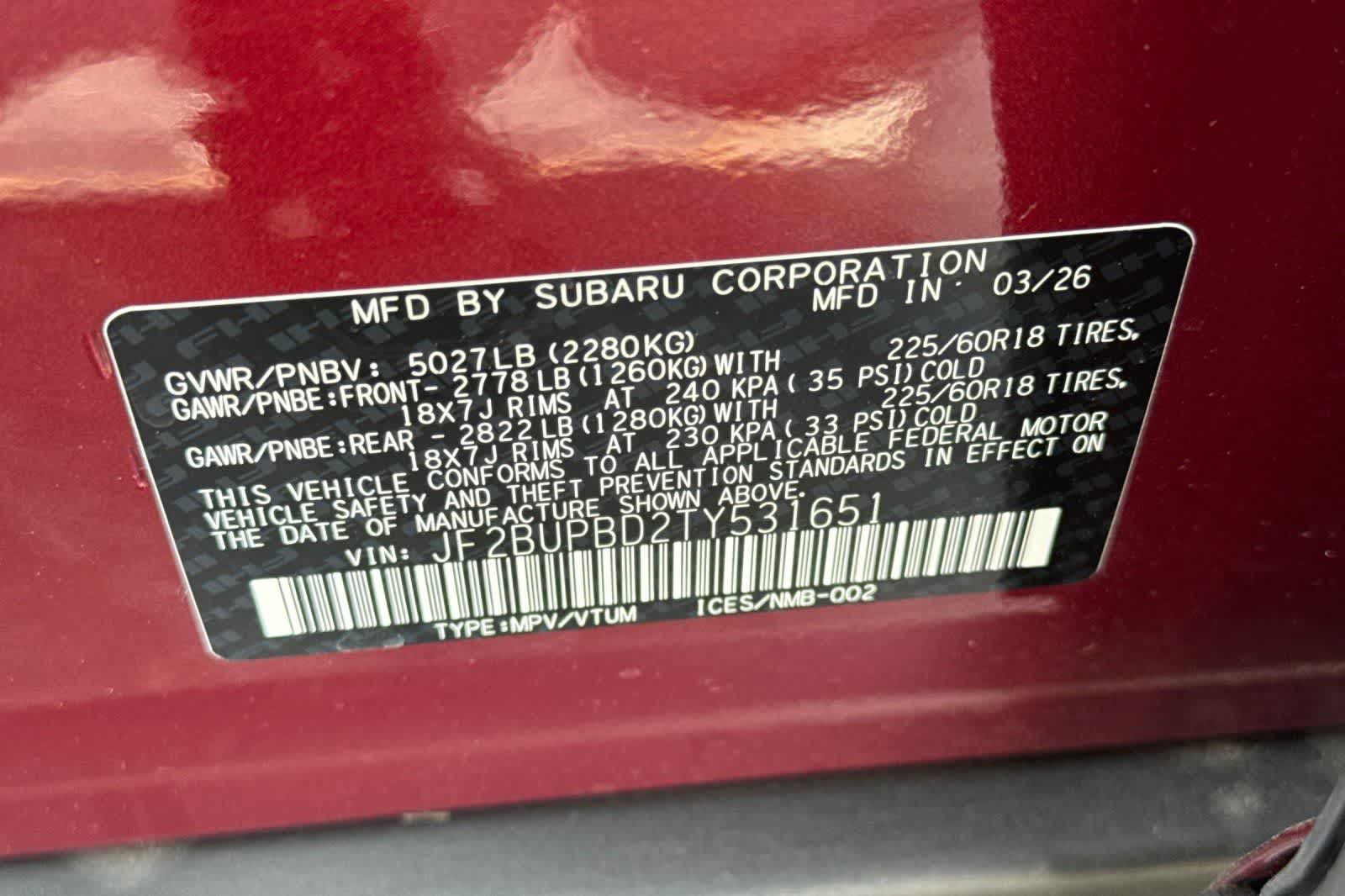 New 2026 Subaru Outback SUV