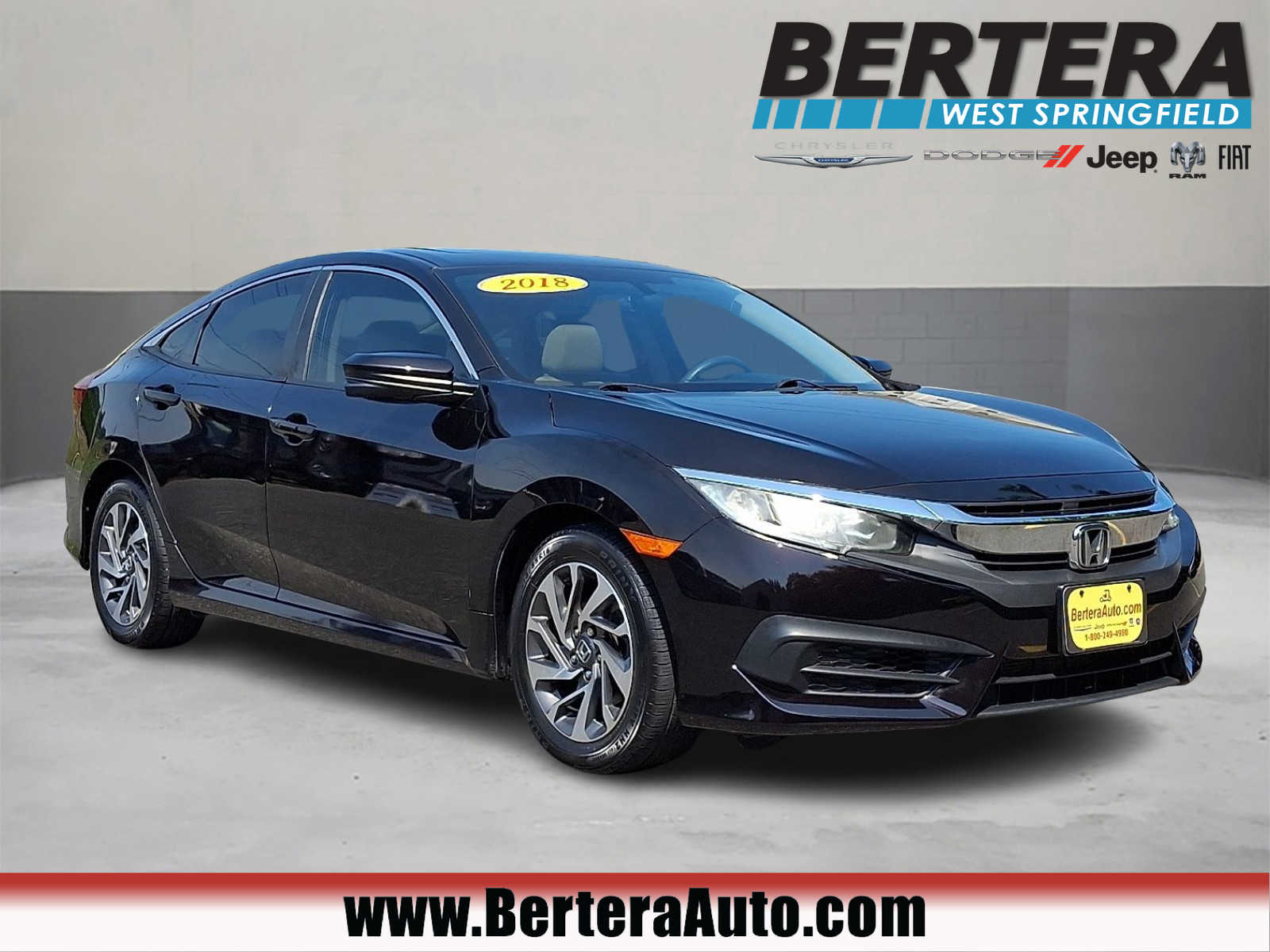 Crystal Black Pearl 2018 Honda Civic Sedan Front-Wheel Drive Continuously Variable Transmission