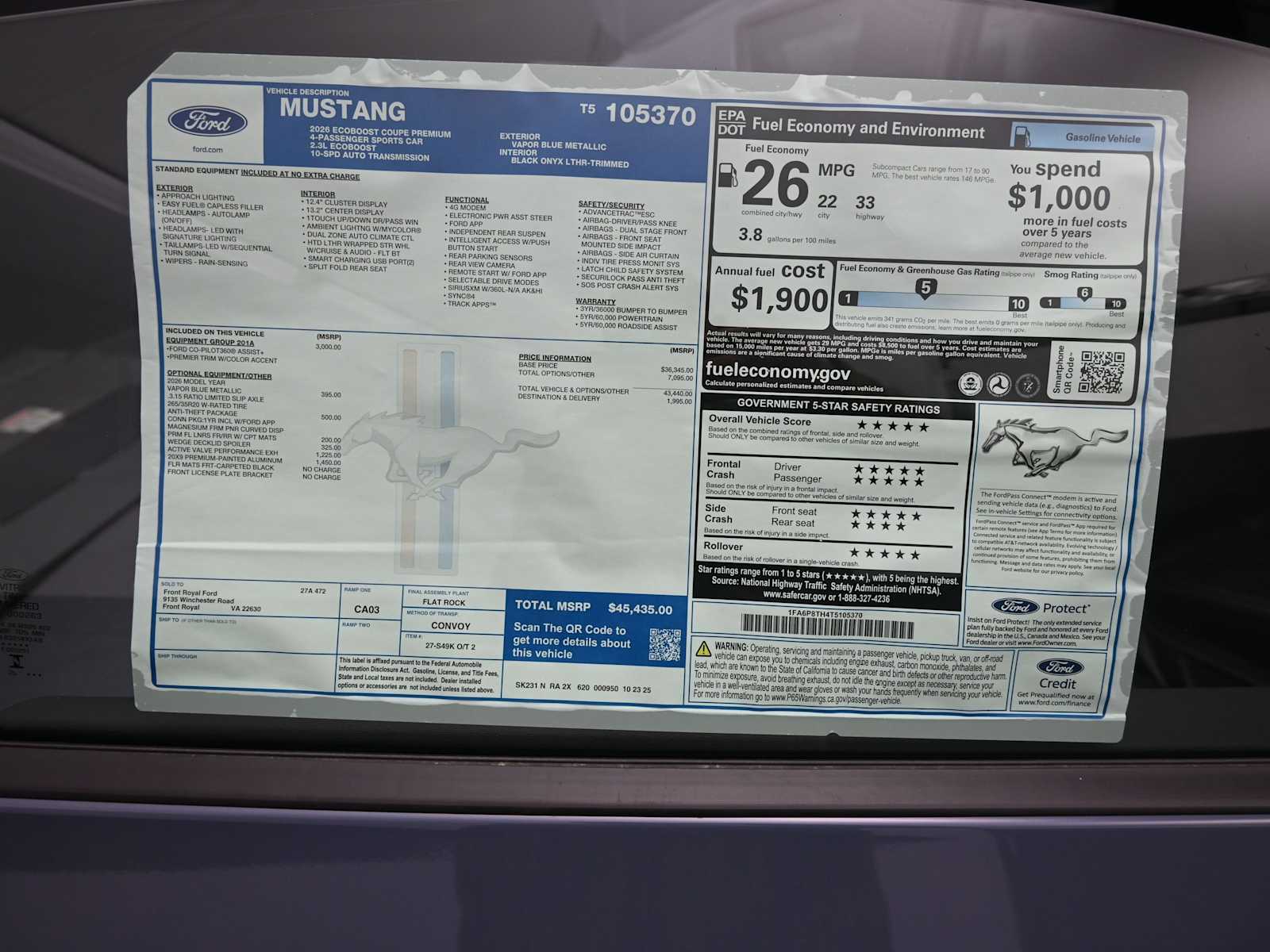 2026 Ford Mustang EcoBoost Premium Fastback