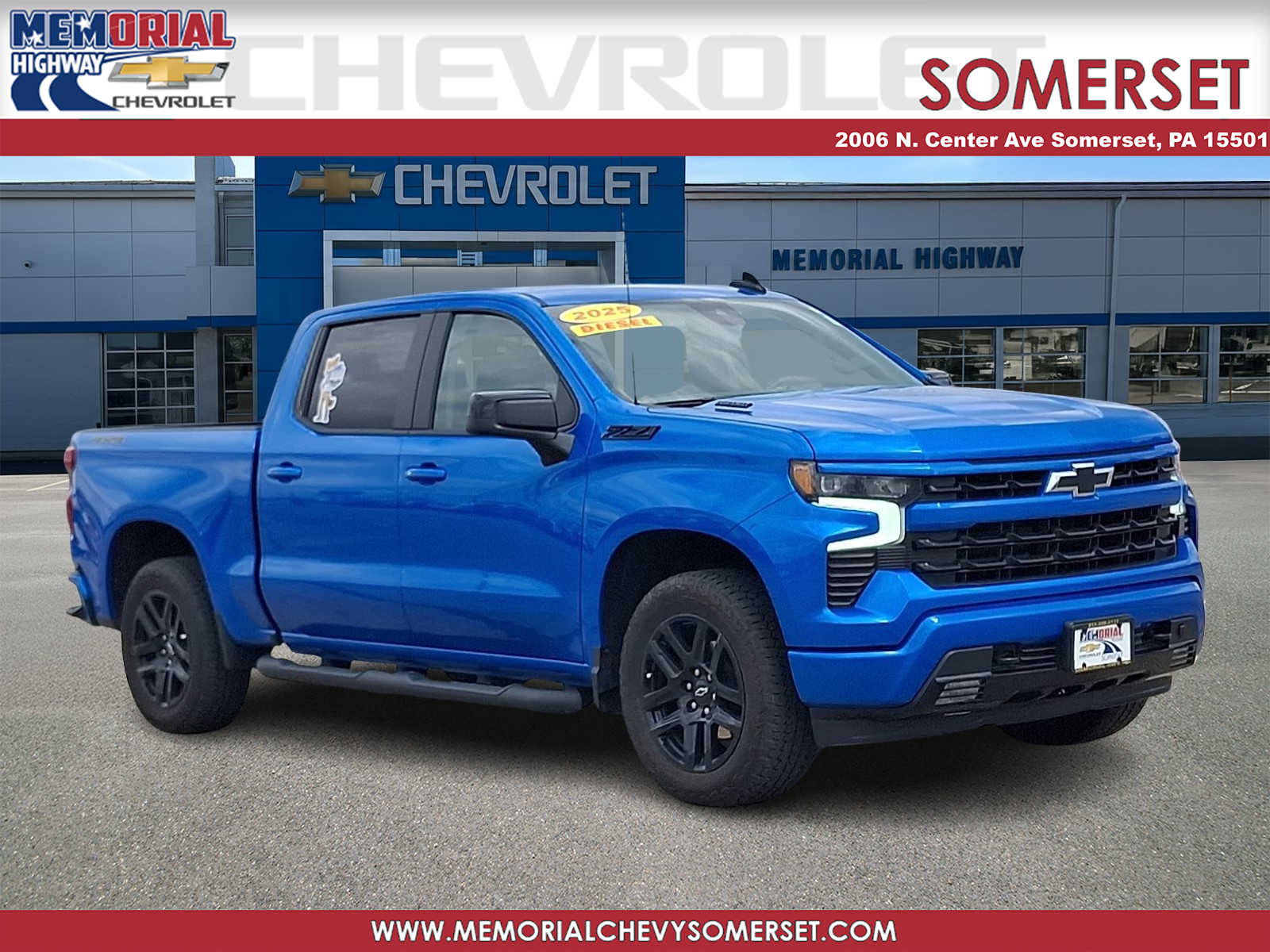 Riptide Blue Metallic 2025 Chevrolet Silverado 1500 RST Crew Cab 4WD Pickup Truck Four-Wheel Drive Automatic