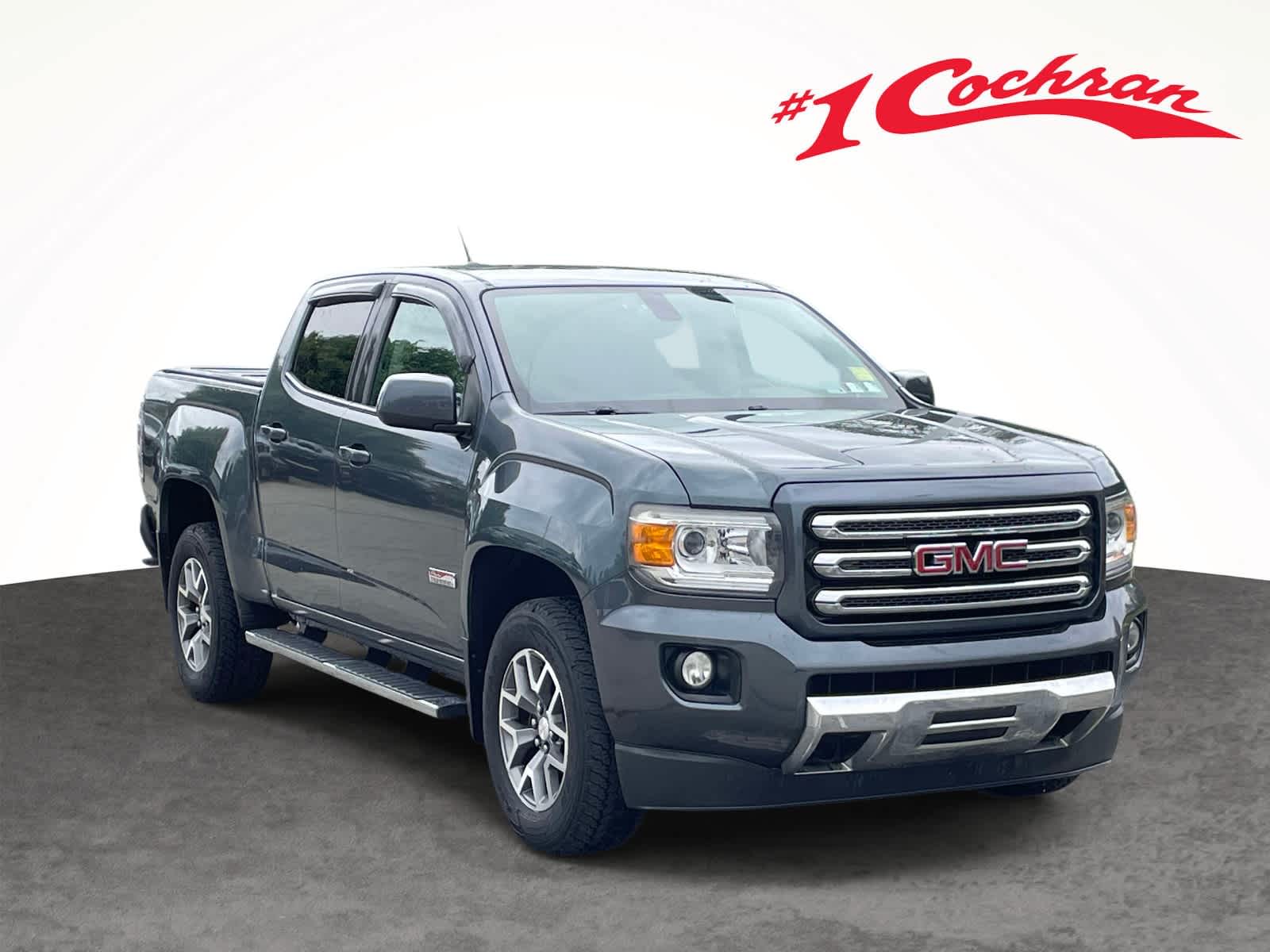 Cyber Gray Metallic 2015 GMC Canyon SLE Crew Cab 4WD Pickup Truck Four-Wheel Drive 6-Speed Automatic