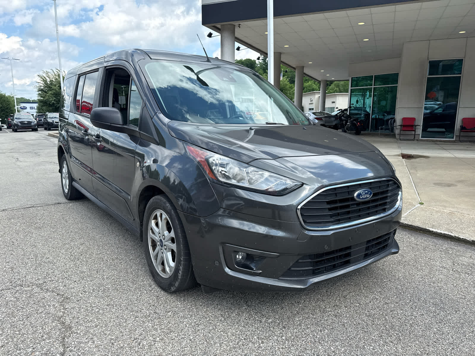 Gray (Magnetic Metallic) 2021 Ford Transit Connect Wagon XLT LWB FWD with Rear Liftgate Van Front-Wheel Drive 8-Speed Automatic