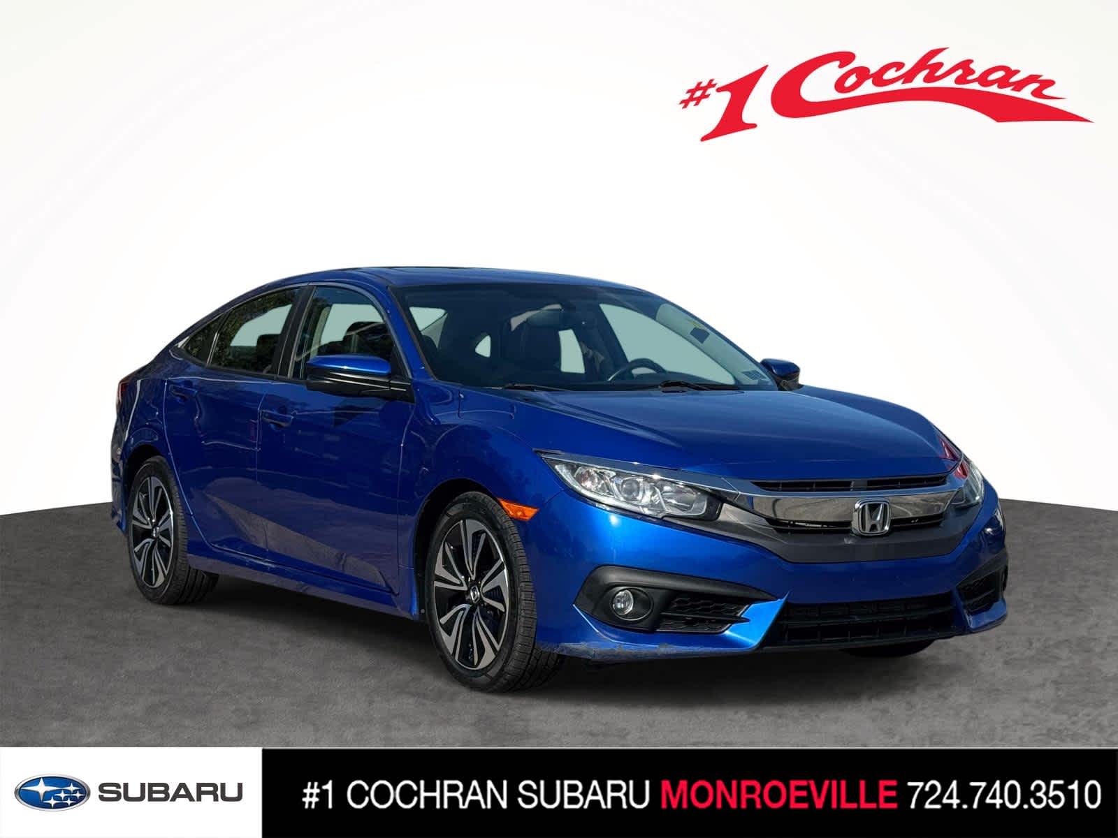 Aegean Blue Metallic 2017 Honda Civic Sedan Front-Wheel Drive Continuously Variable Transmission