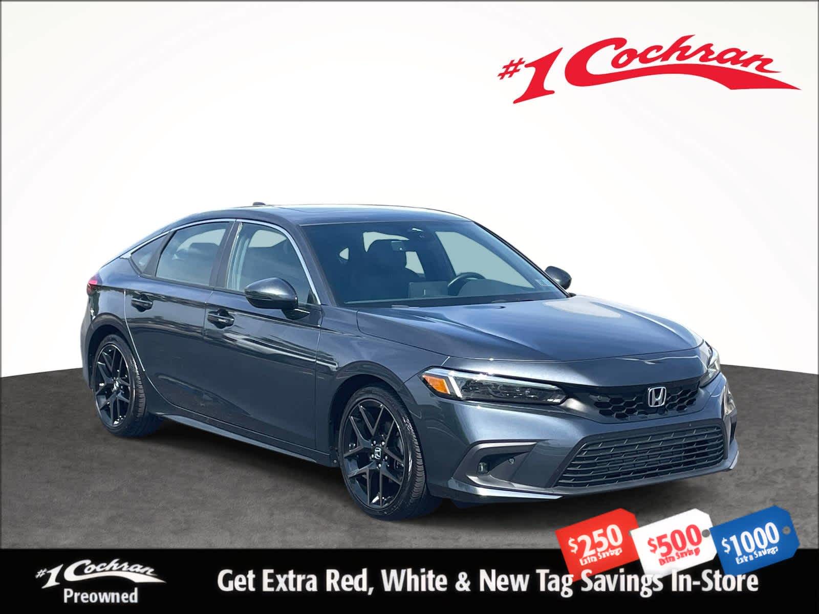 Meteorite Gray Metallic 2024 Honda Civic Hatchback Hatchback Front-Wheel Drive Continuously Variable Transmission