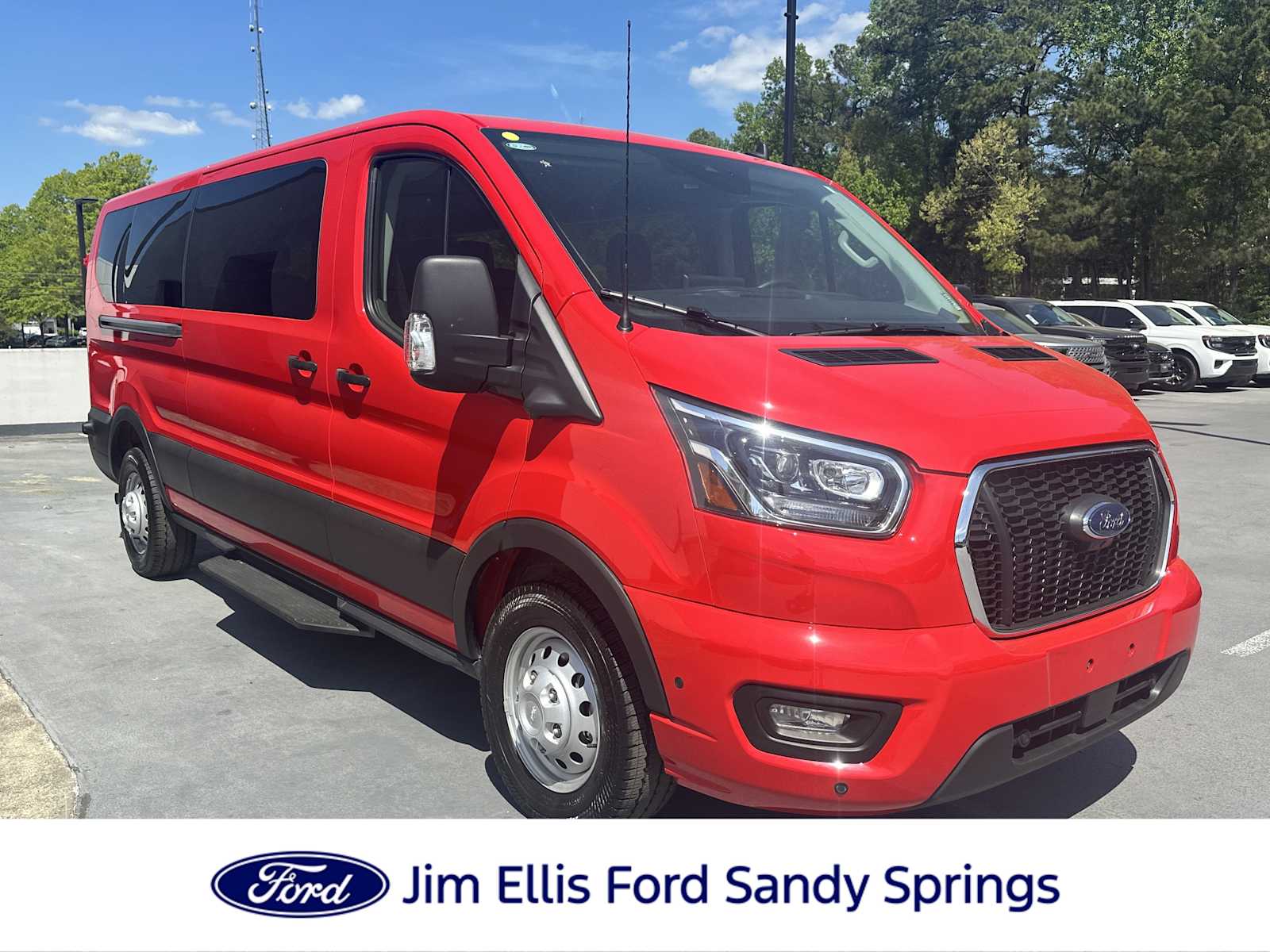 Race Red 2025 Ford Transit Passenger 350 XLT Low Roof LB AWD Van All-Wheel Drive Automatic