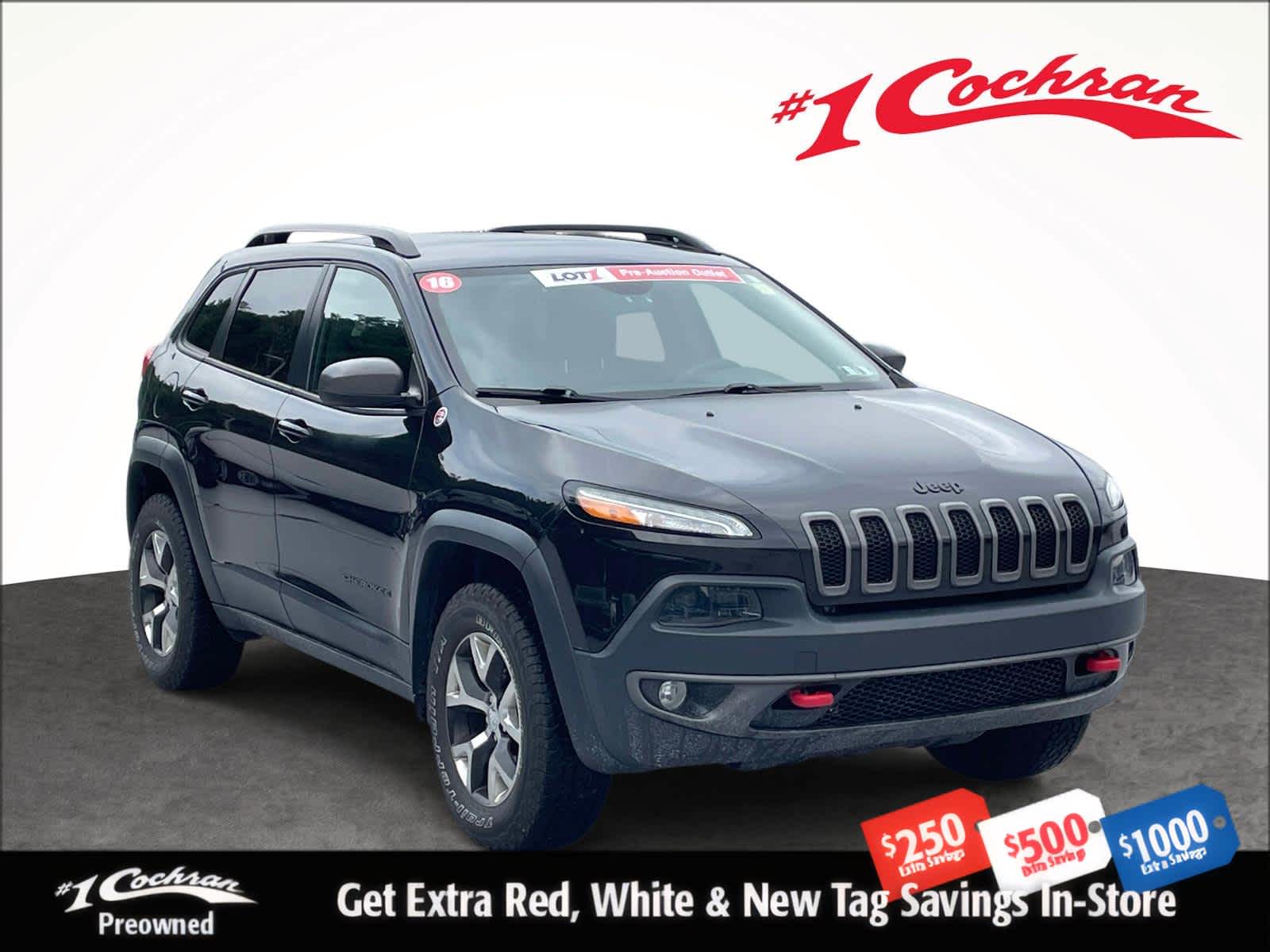 Brilliant Black Crystal Pearlcoat 2016 Jeep Cherokee SUV / Crossover Four-Wheel Drive 9-Speed Automatic
