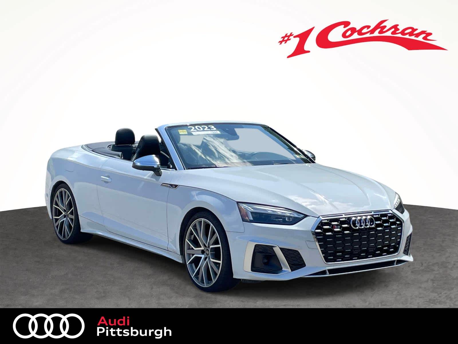 Glacier White Metallic/Black Roof 2023 Audi S5 Convertible All-Wheel Drive 8-Speed Automatic