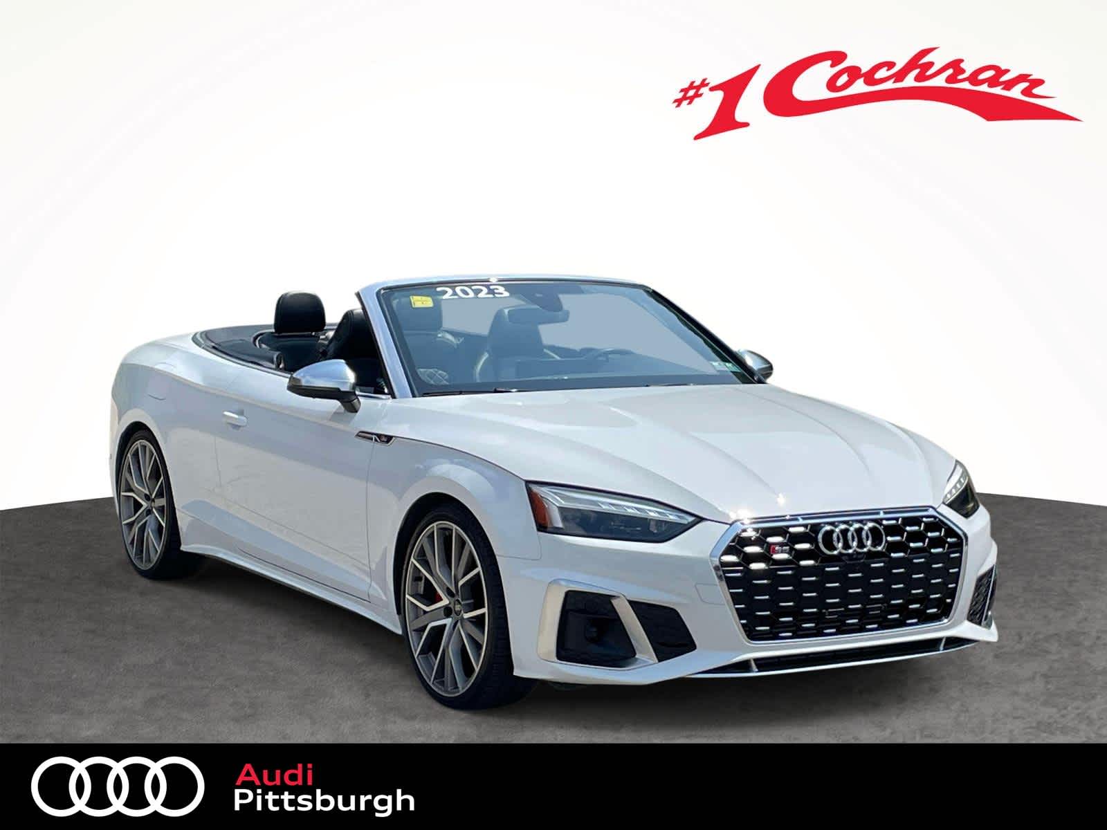 Glacier White Metallic/Black Roof 2023 Audi S5 Convertible All-Wheel Drive 8-Speed Automatic
