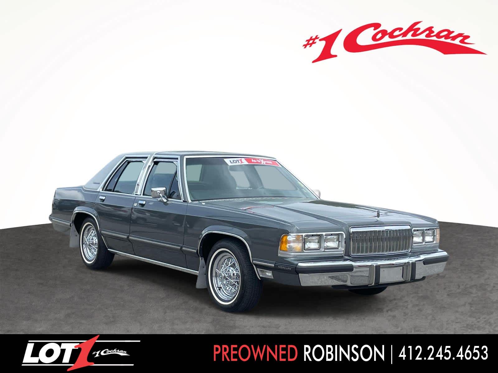 Gray (GRY/Grey) 1988 Mercury Grand Marquis LS Sedan RWD Sedan Rear-Wheel Drive Automatic