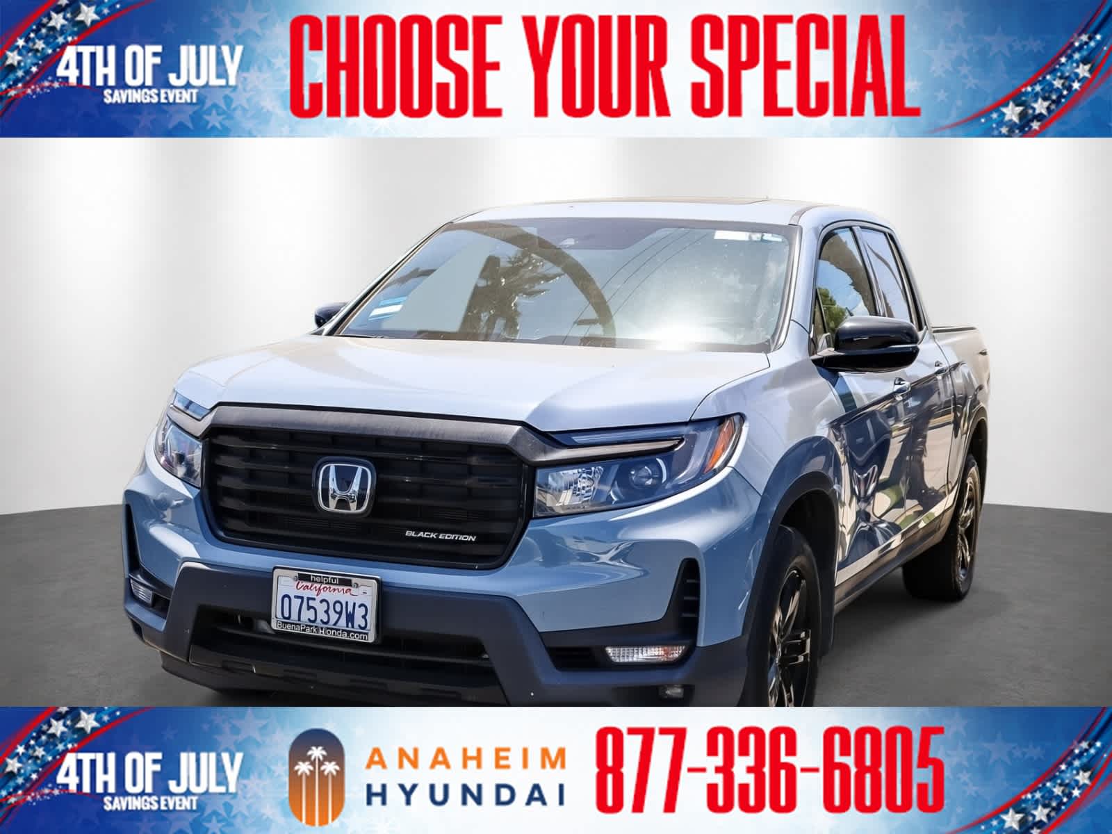 Blue 2023 Honda Ridgeline Pickup Truck All-Wheel Drive 9-Speed Automatic