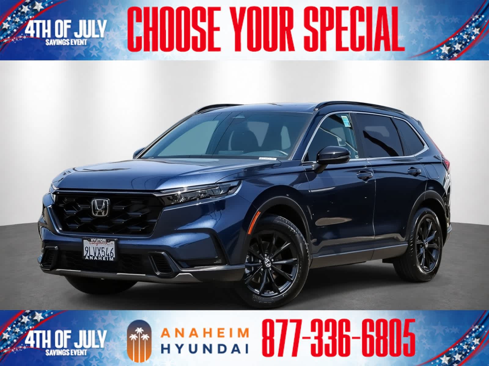 Canyon River Blue Metallic 2024 Honda CR-V Hybrid SUV / Crossover Front-Wheel Drive Continuously Variable Transmission