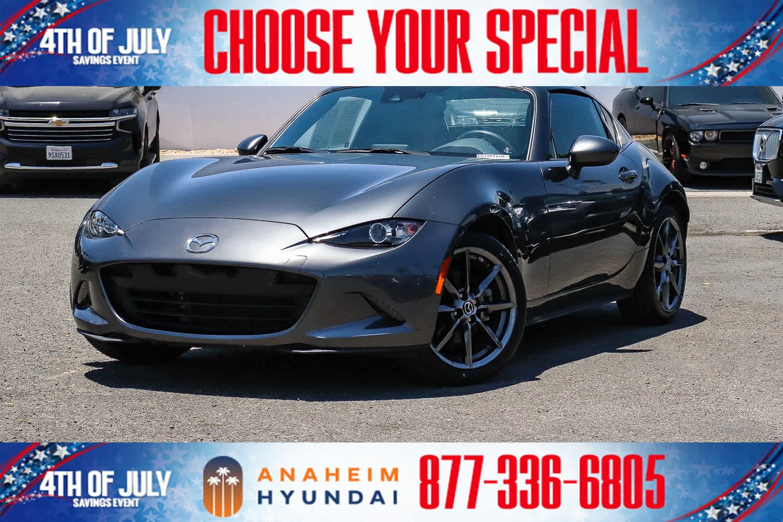 Machine Gray Metallic 2019 Mazda MX-5 Miata Convertible Rear-Wheel Drive Manual