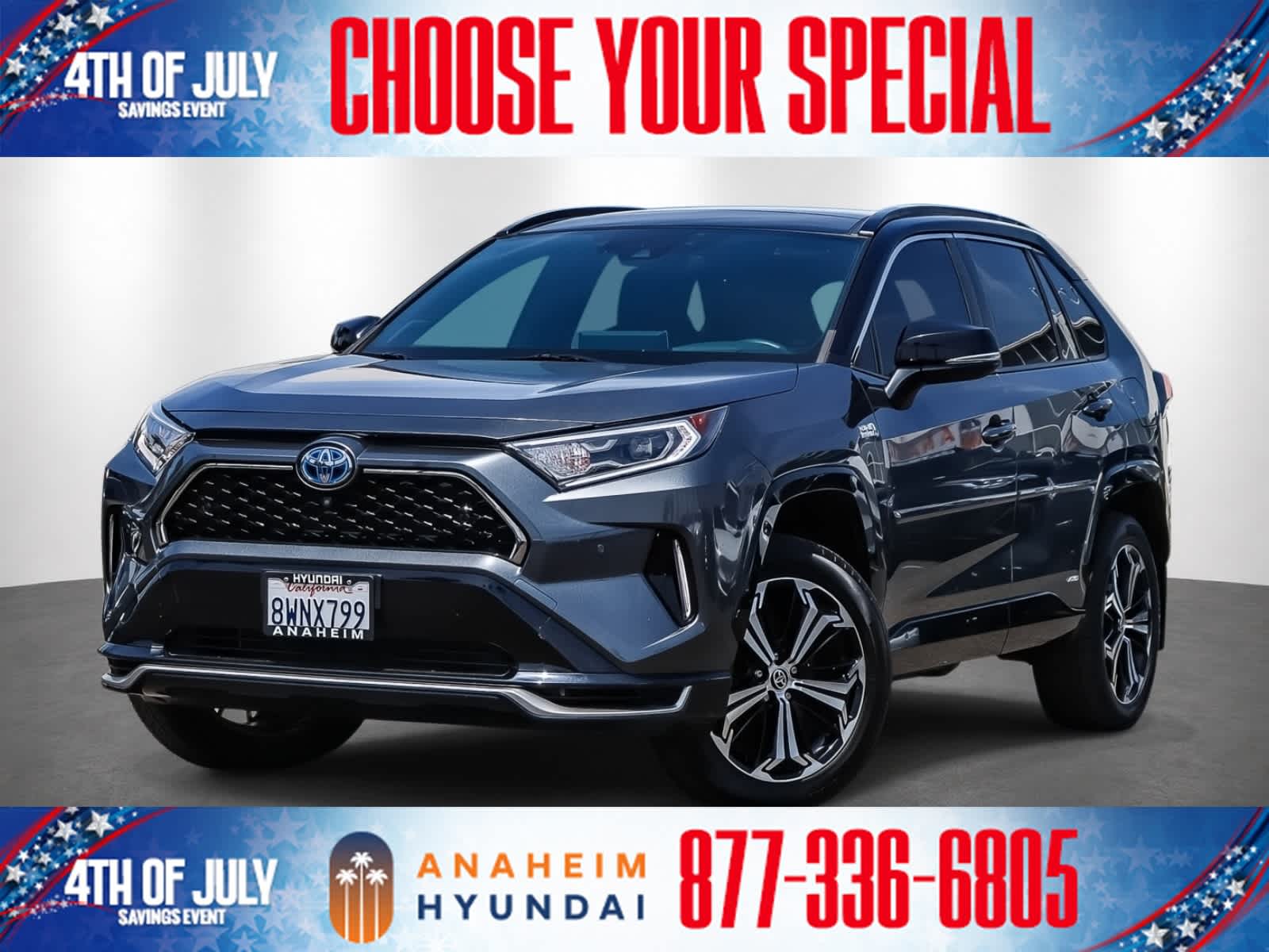 Magnetic Gray Metallic w/Midnight Black Roof 2021 Toyota RAV4 Prime SUV / Crossover All-Wheel Drive Continuously Variable Transmission