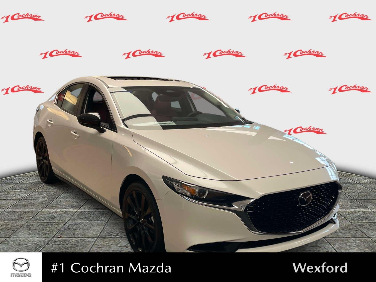 2026 Mazda Mazda3 Sedan 2.5 S Carbon Edition Snowflake White Pearl Mica at Cochran Mazda