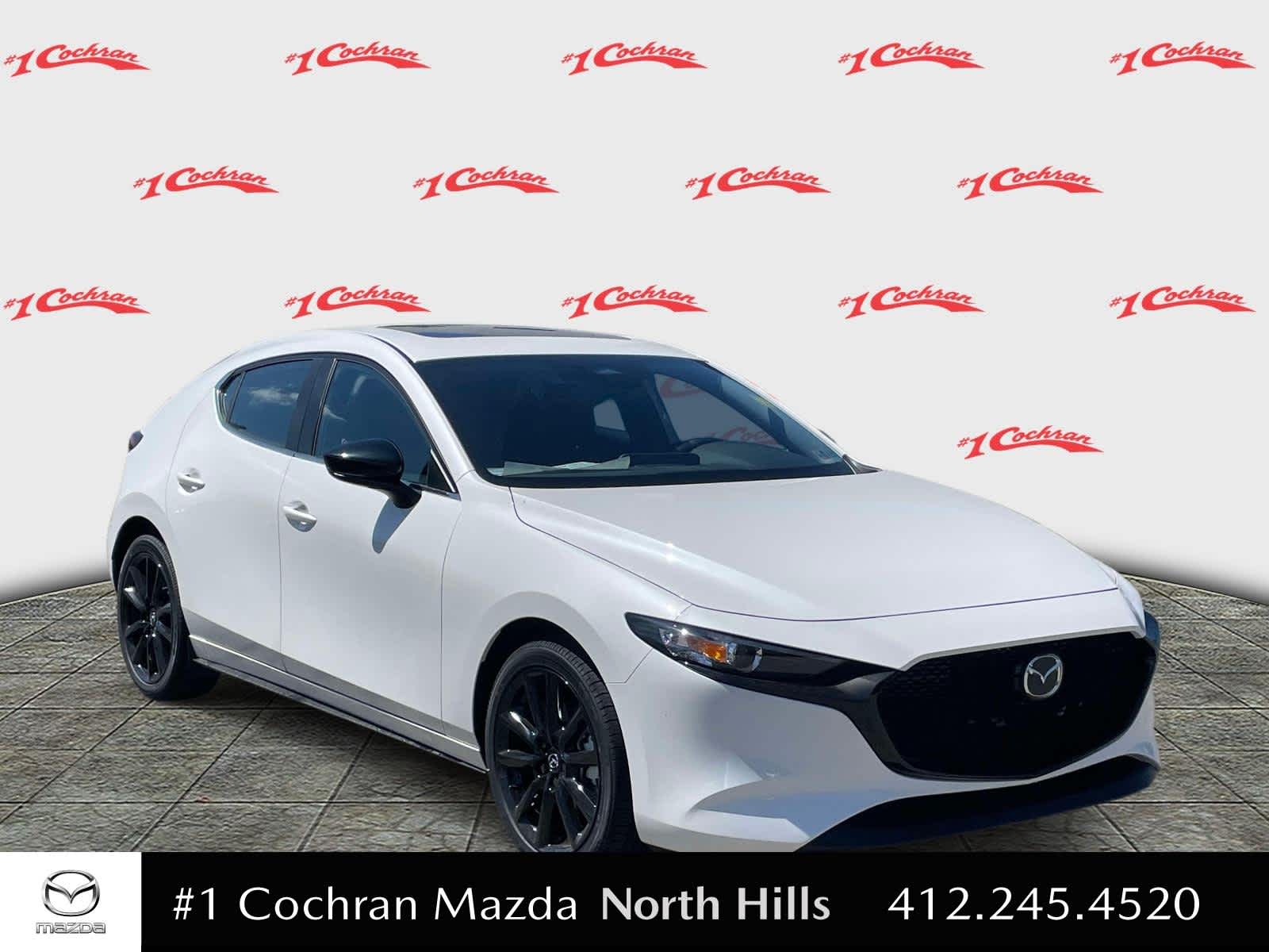 2026 Mazda Mazda3 Hatchback 2.5 S Carbon Edition Snowflake White Pearl Mica at Cochran Mazda