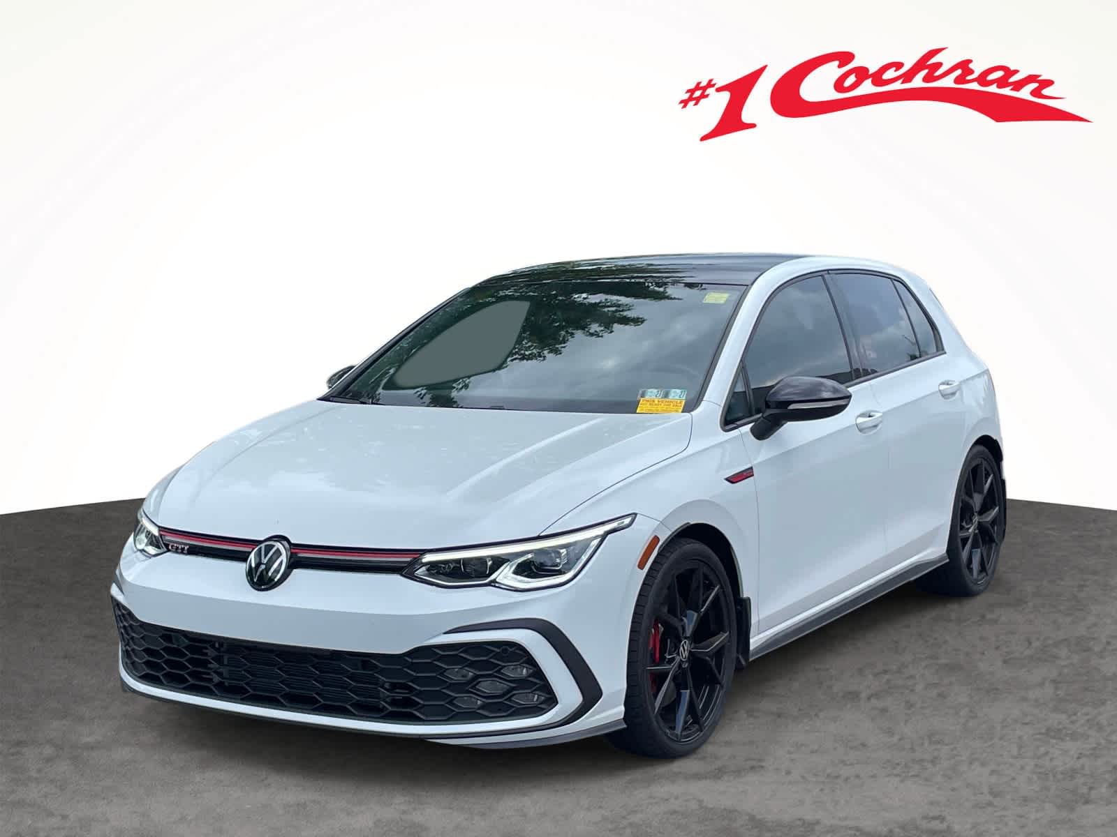 2024 Volkswagen Golf GTI 380 SE Opal White Pearl w/ Black Roof at Cochran Mazda