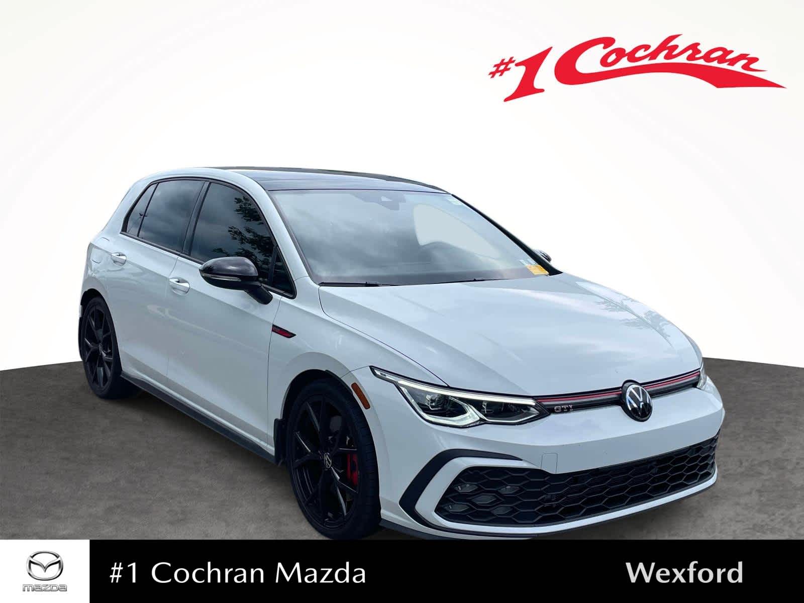 2024 Volkswagen Golf GTI 380 SE Opal White Pearl w/ Black Roof at Cochran Mazda
