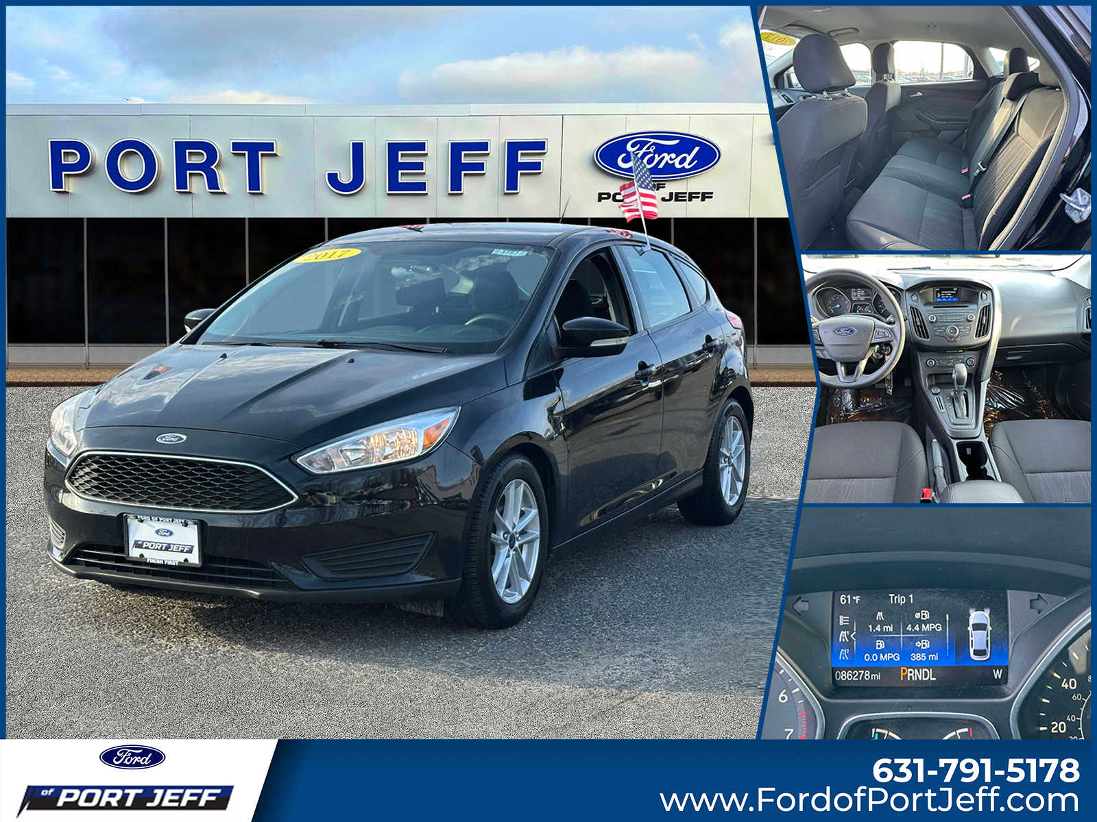 Shadow Black 2017 Ford Focus SE Hatchback Hatchback Front-Wheel Drive 6-Speed Automatic