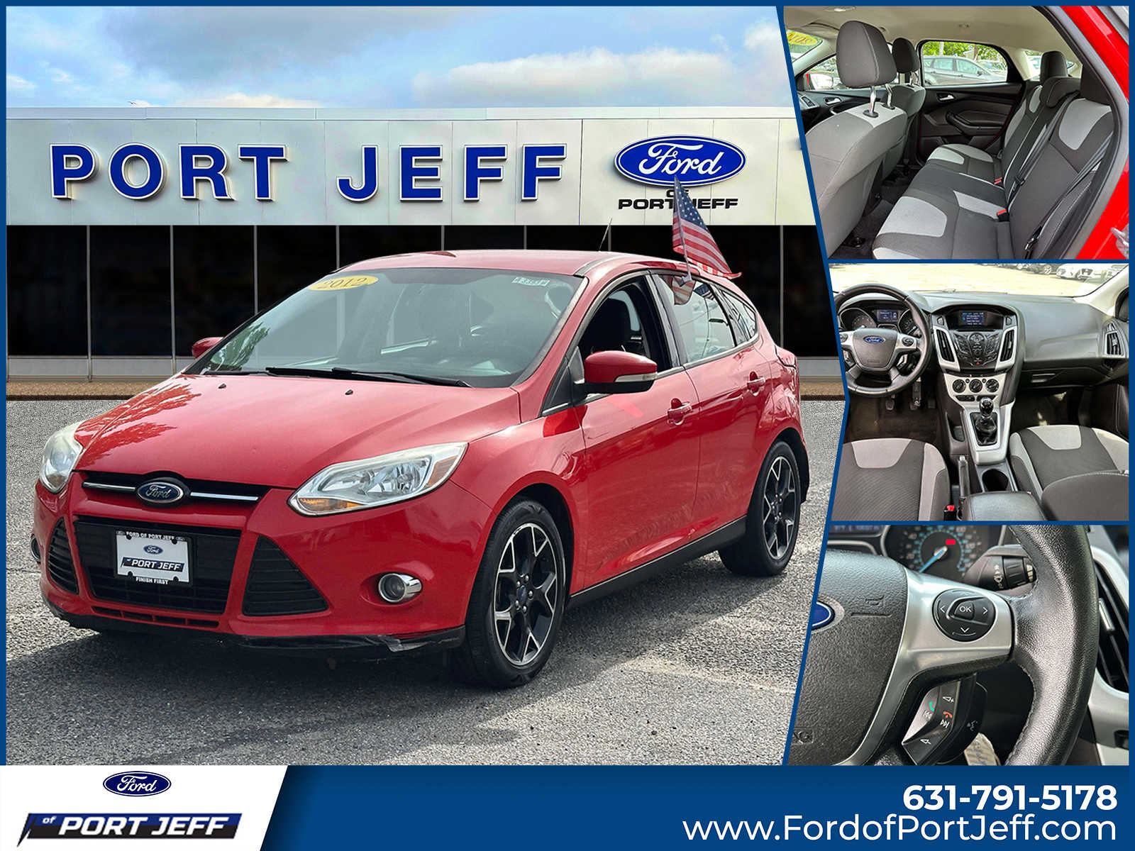 Race Red 2012 Ford Focus SE Hatchback Hatchback Front-Wheel Drive Manual