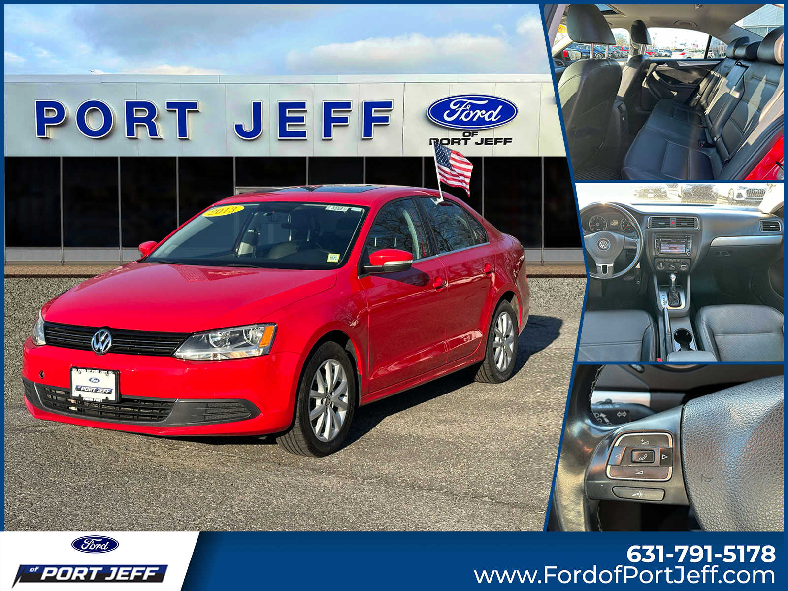 Tornado Red 2013 Volkswagen Jetta SE with Conv and Sunroof Sedan Front-Wheel Drive 6-Speed Automatic