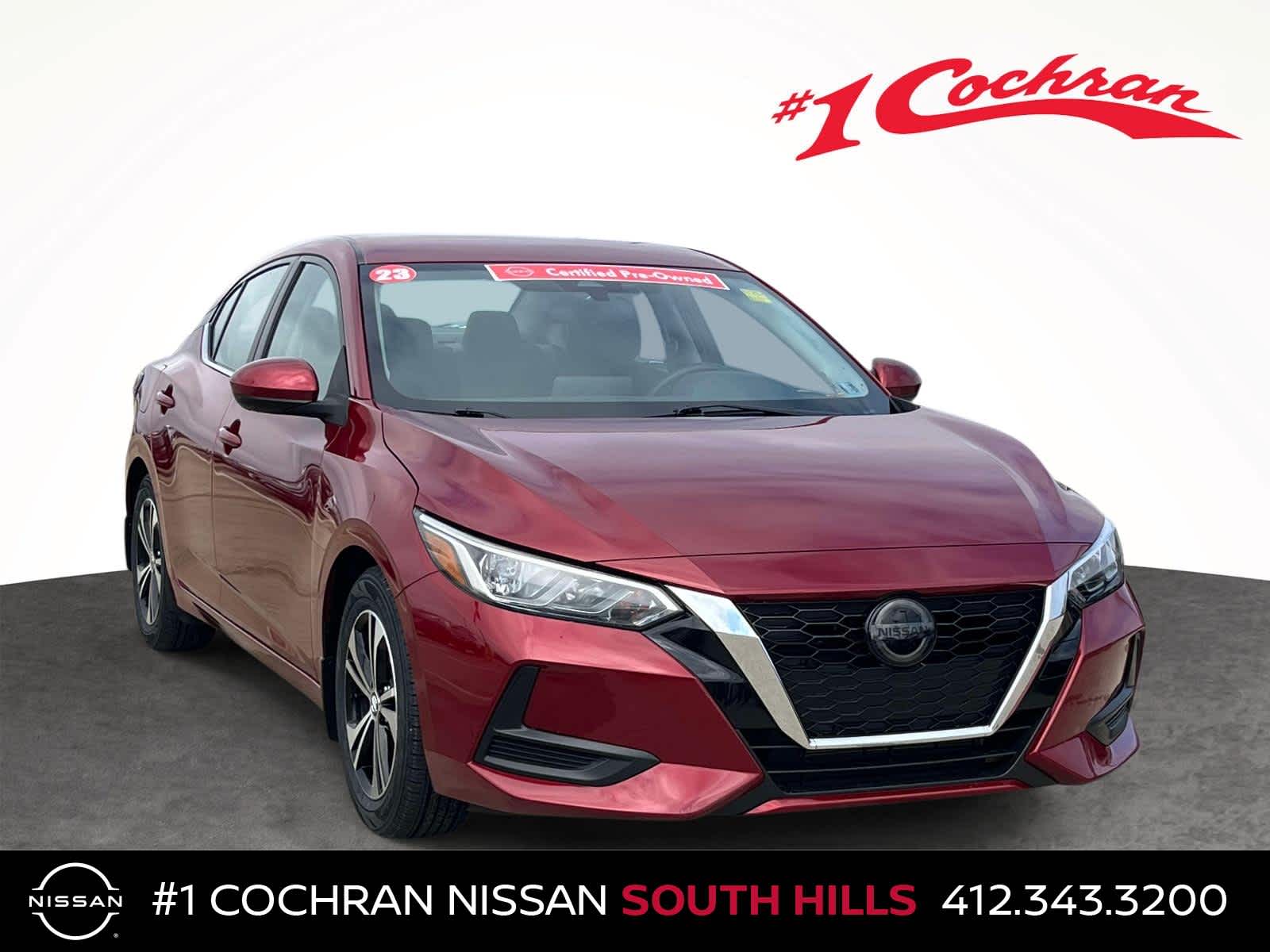 Red (Scarlet Ember Tintcoat) 2023 Nissan Sentra SV FWD Sedan Front-Wheel Drive Continuously Variable Transmission