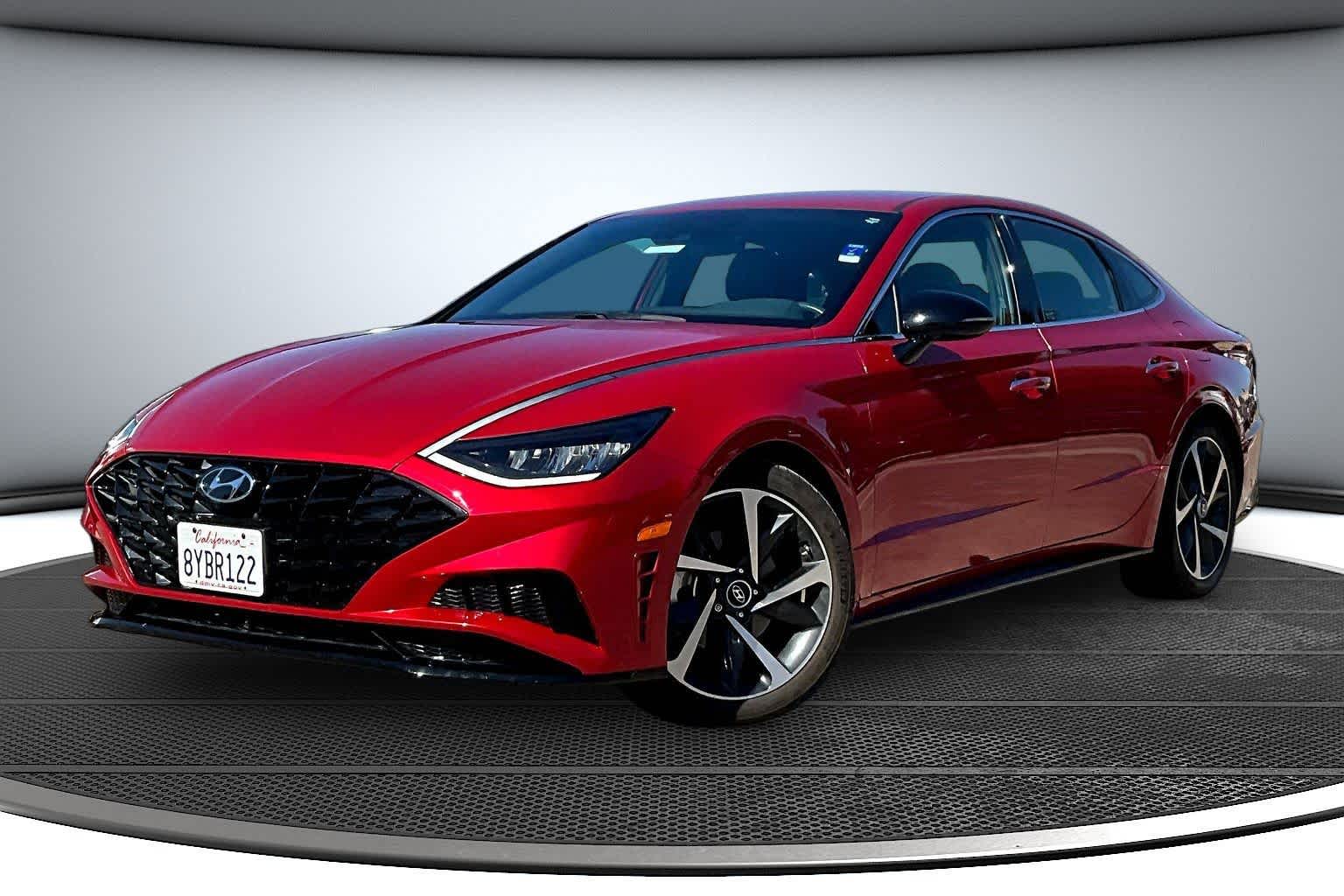 Calypso Red 2021 Hyundai Sonata Sedan Front-Wheel Drive 8-Speed Automatic