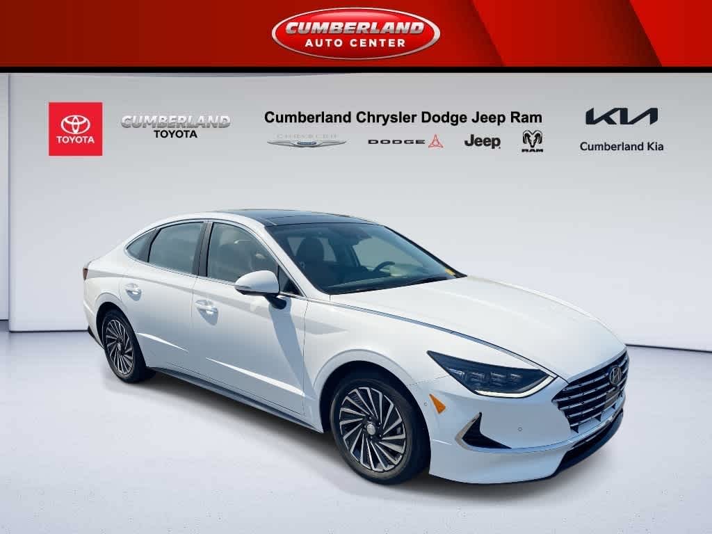 Serenity White 2023 Hyundai Sonata Hybrid Limited FWD Sedan Front-Wheel Drive 6-Speed Automatic