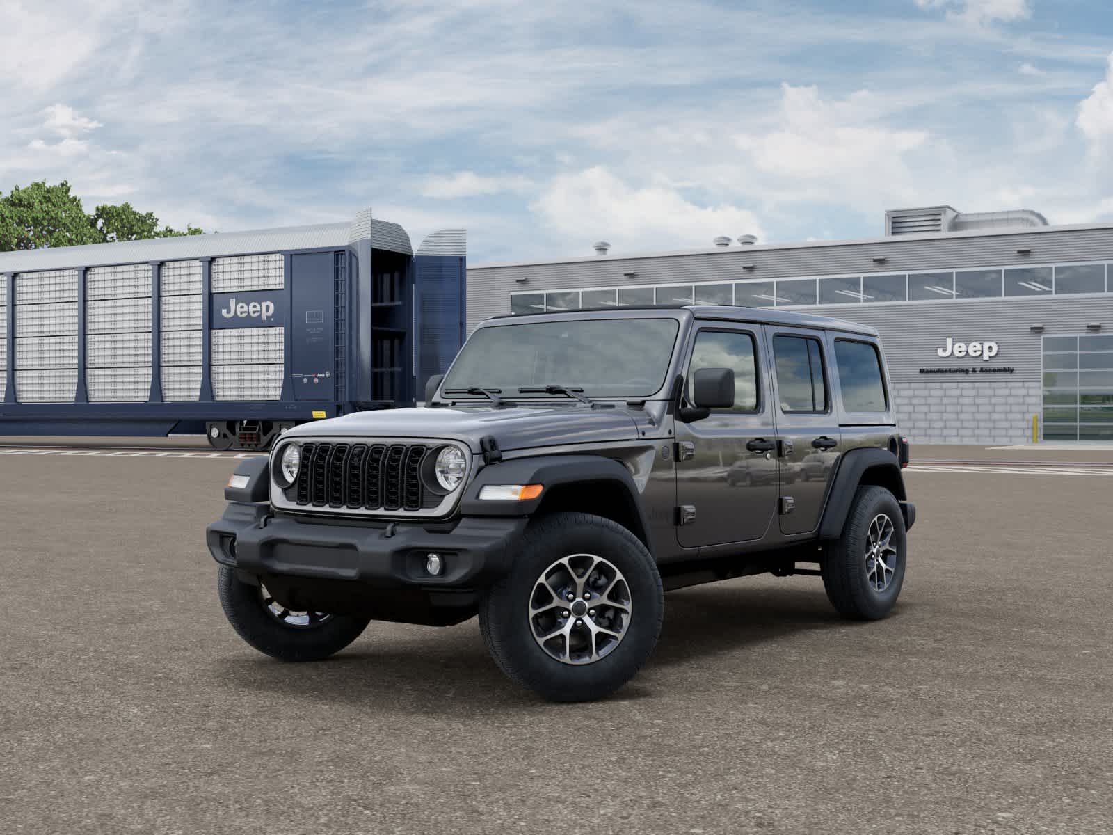 Gray (Granite Crystal Metallic Clearcoat) 2025 Jeep Wrangler Sport S 4-Door 4WD SUV / Crossover Four-Wheel Drive 6-Speed Manual