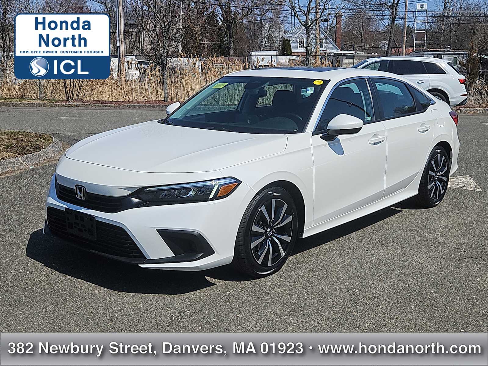 Platinum White Pearl 2023 Honda Civic EX FWD Sedan Front-Wheel Drive Continuously Variable Transmission