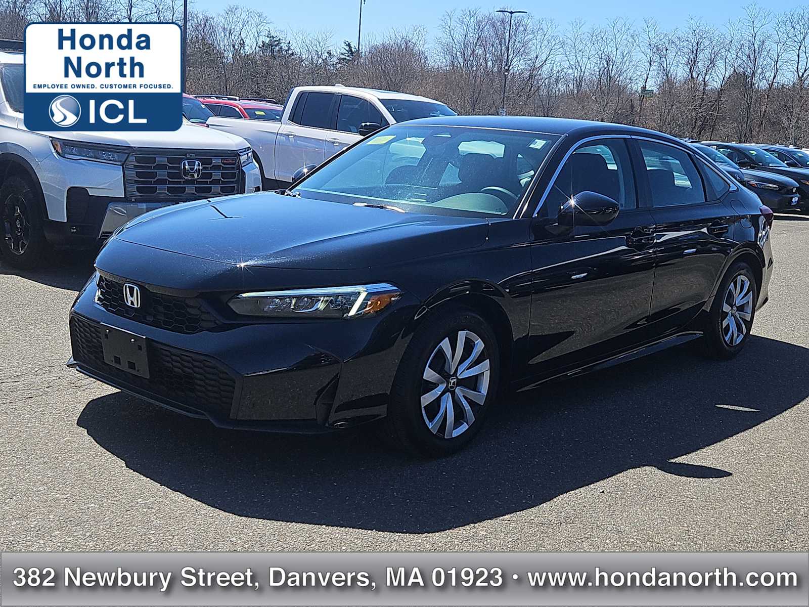 Crystal Black Pearl 2025 Honda Civic LX FWD Sedan Front-Wheel Drive Continuously Variable Transmission