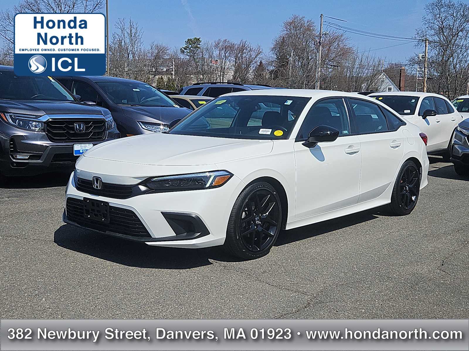 Platinum White Pearl 2024 Honda Civic Sport FWD Sedan Front-Wheel Drive Continuously Variable Transmission