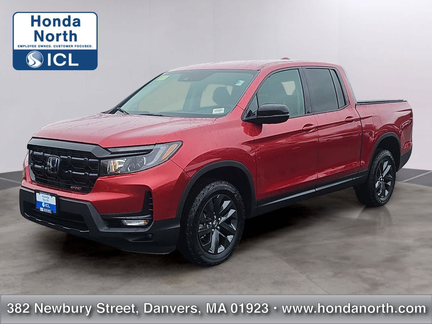 Radiant Red Metallic II 2025 Honda Ridgeline Sport AWD Pickup Truck All-Wheel Drive 9-Speed Automatic