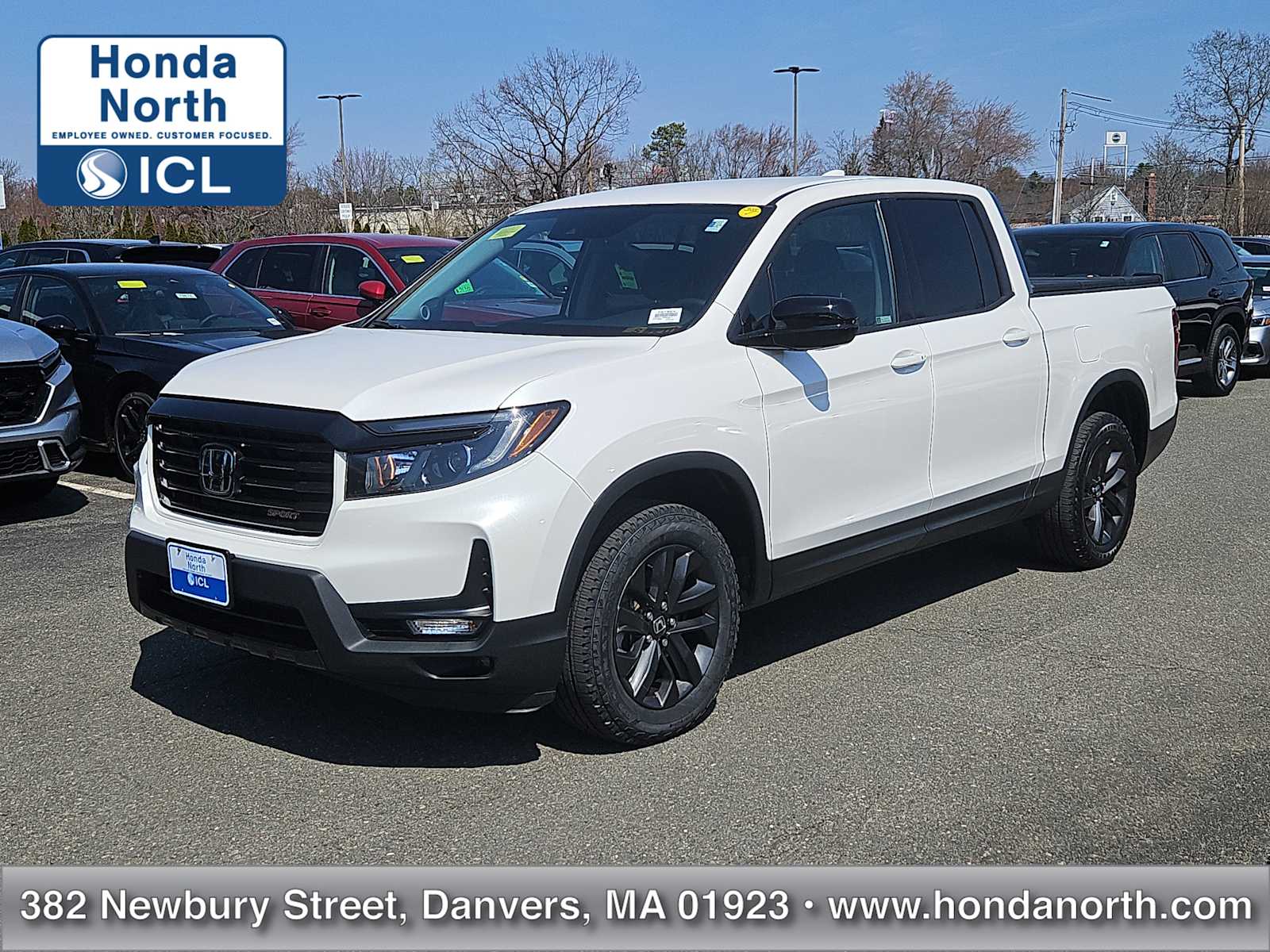 Platinum White Pearl 2023 Honda Ridgeline Sport AWD Pickup Truck All-Wheel Drive 9-Speed Automatic
