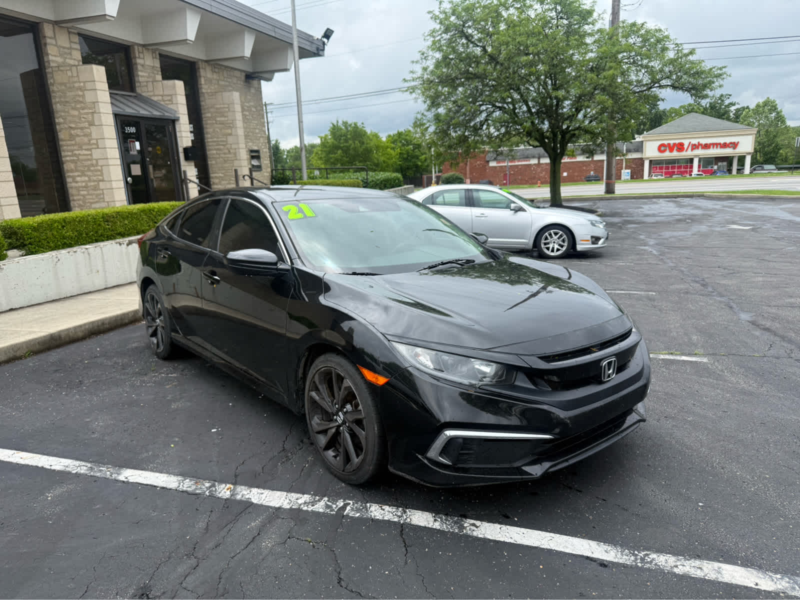 Crystal Black Pearl 2021 Honda Civic LX FWD Sedan Front-Wheel Drive Continuously Variable Transmission