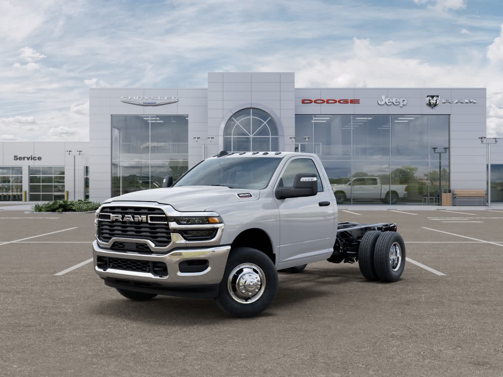 Bright White Clearcoat 2026 RAM 3500 Chassis Tradesman Regular Cab DRW 4WD Pickup Truck Four-Wheel Drive 8-Speed Automatic