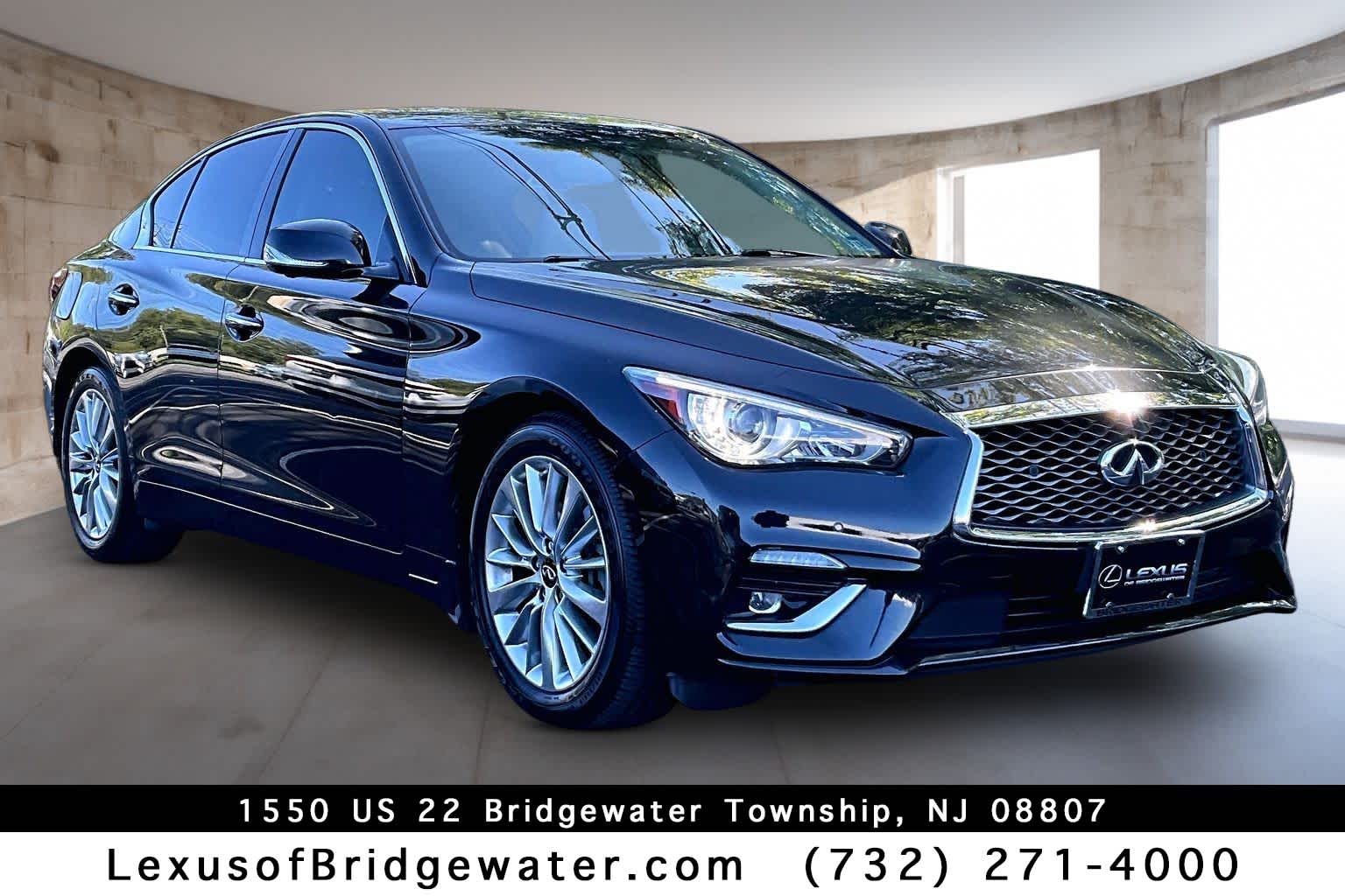 Midnight Black 2021 INFINITI Q50 Sedan All-Wheel Drive 7-Speed Automatic