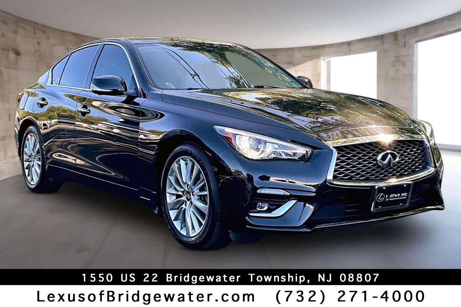 Midnight Black 2021 INFINITI Q50 Sedan All-Wheel Drive 7-Speed Automatic