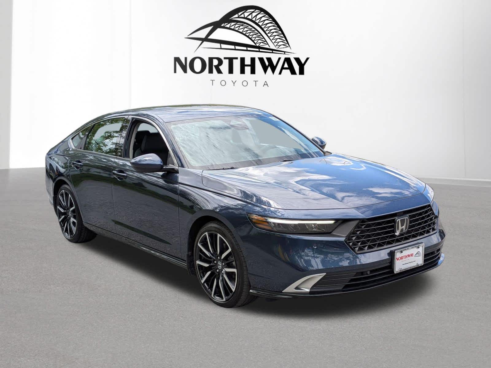 Canyon River Blue Metallic 2023 Honda Accord Hybrid Sedan Front-Wheel Drive Continuously Variable Transmission