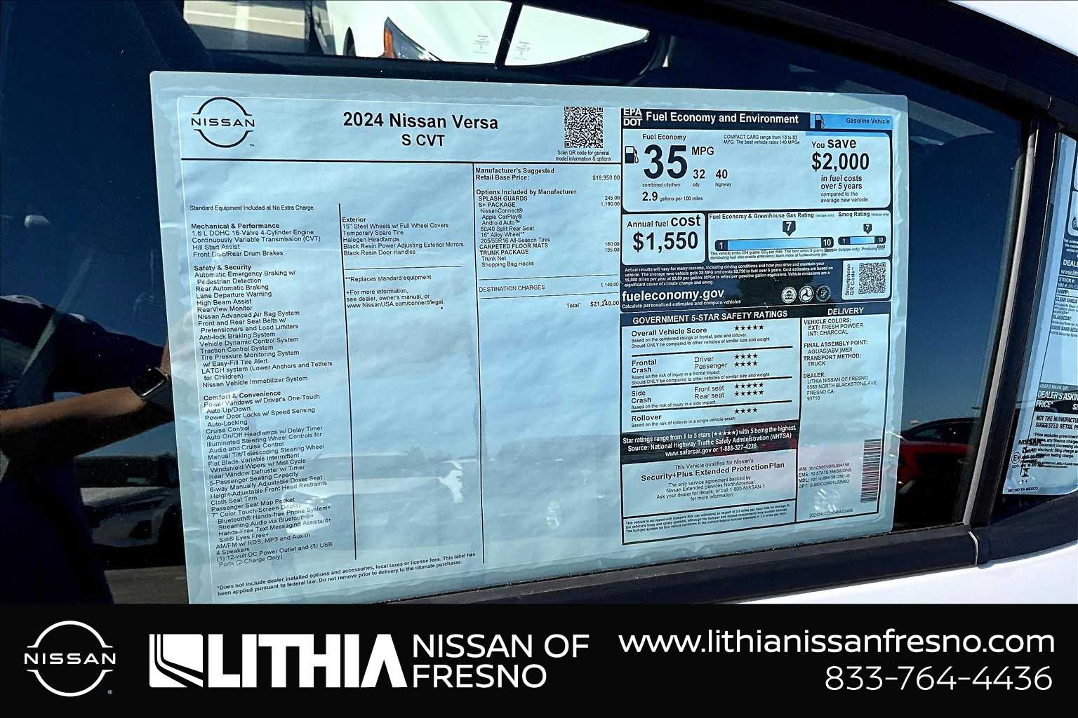new 2024 Nissan Versa car, priced at $21,308