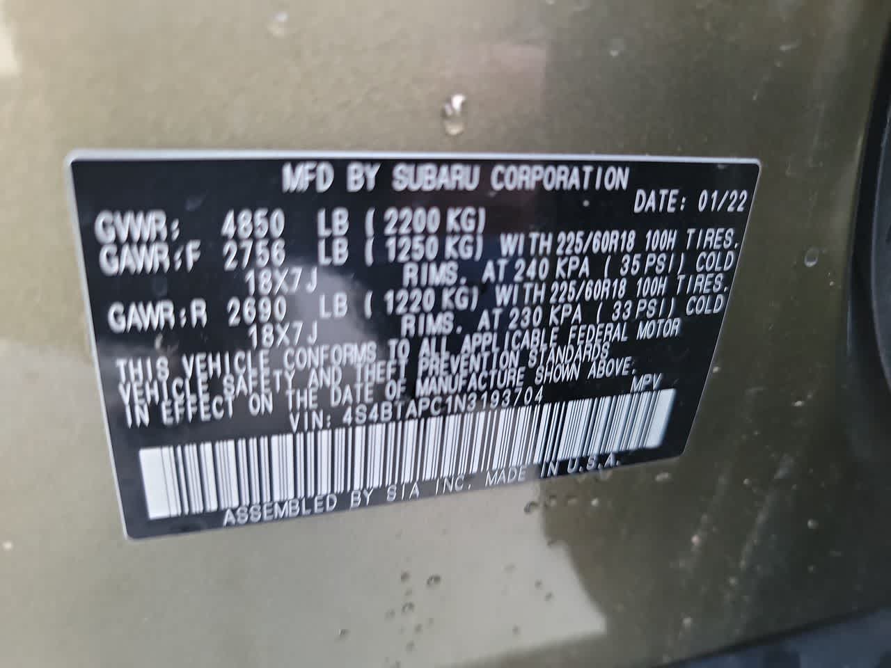 used 2022 Subaru Outback car, priced at $31,995